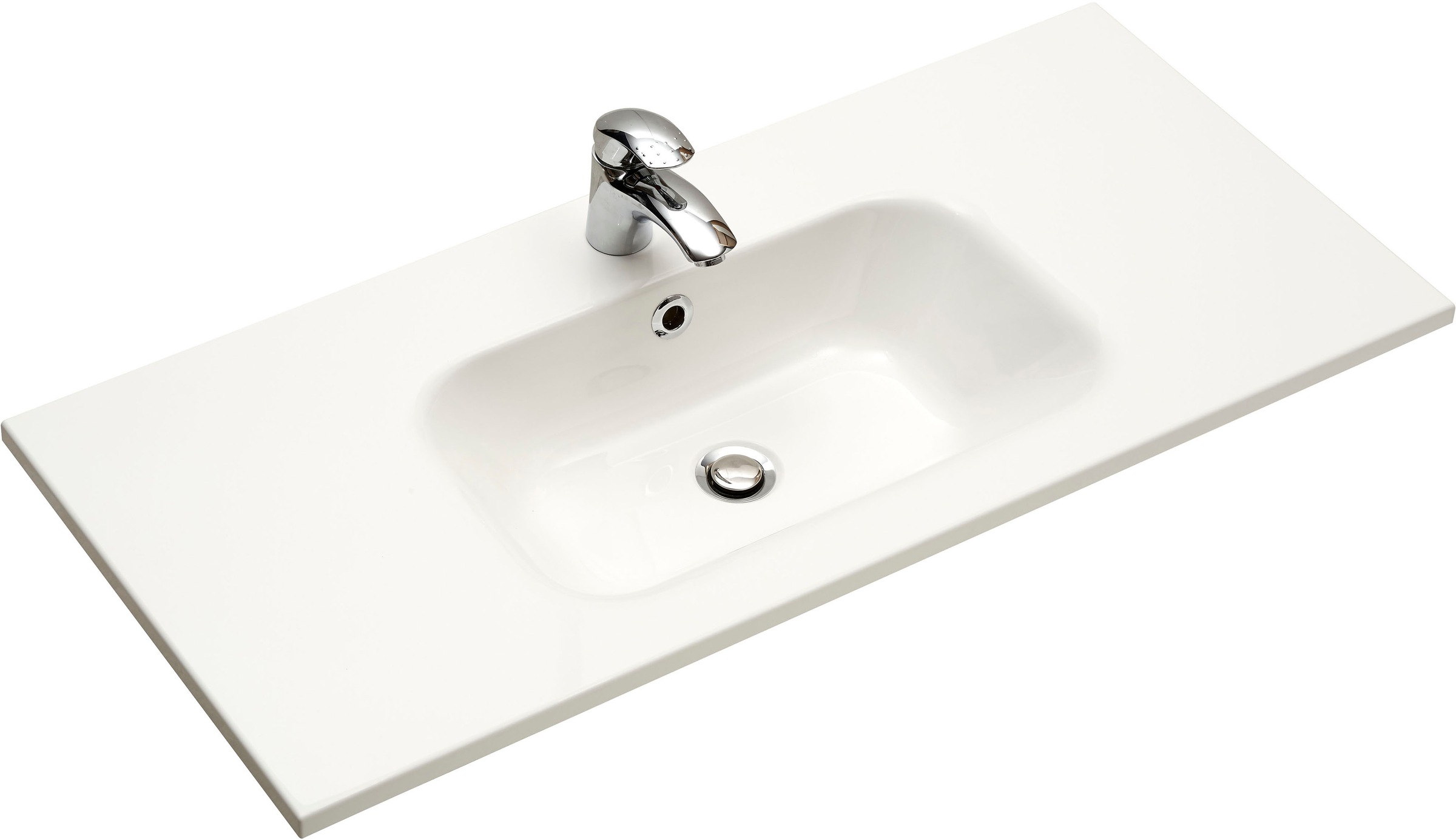 Saphir Badmöbel-Set »Quickset Mineralmarmor-Waschtisch mit Unterschrank, 101 cm breit«, (1 St.), Waschplatz, 2 Türen, 1 Schublade, inkl Türdämpfer, Waschtisch Set