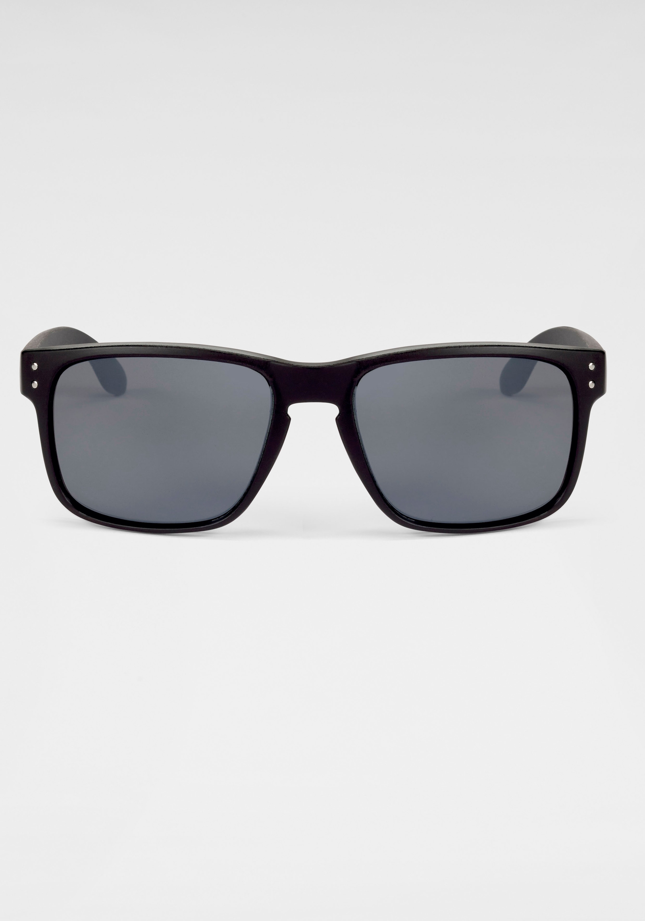 BACK IN BLACK Eyewear Sonnenbrille, Vollrand Sonnenbrille Kunststoff schwarz mit dunklen Gläsern