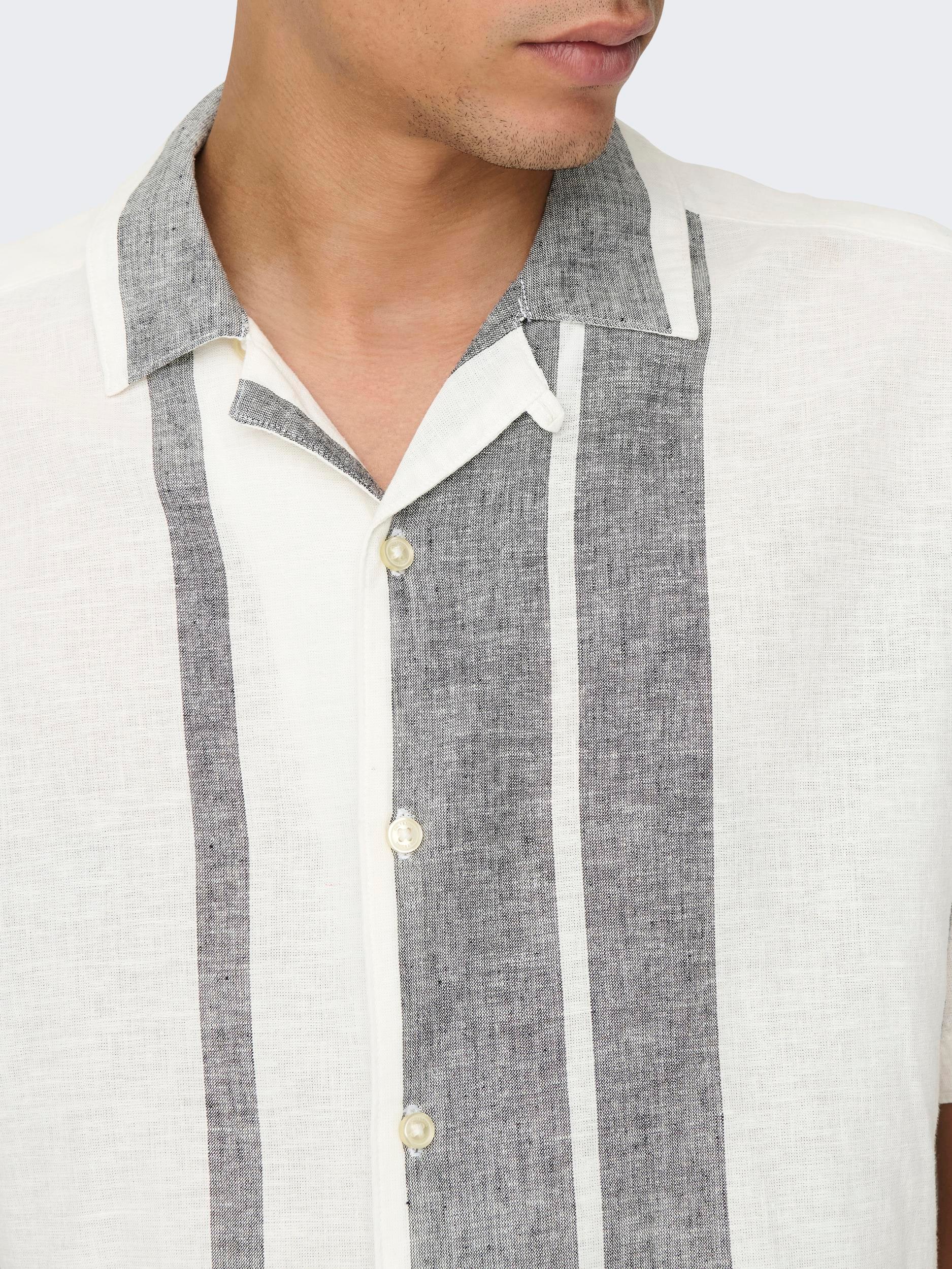 ONLY & SONS Kurzarmhemd »ONSCAIDEN SS STRIPE LINEN RESORT NOOS«