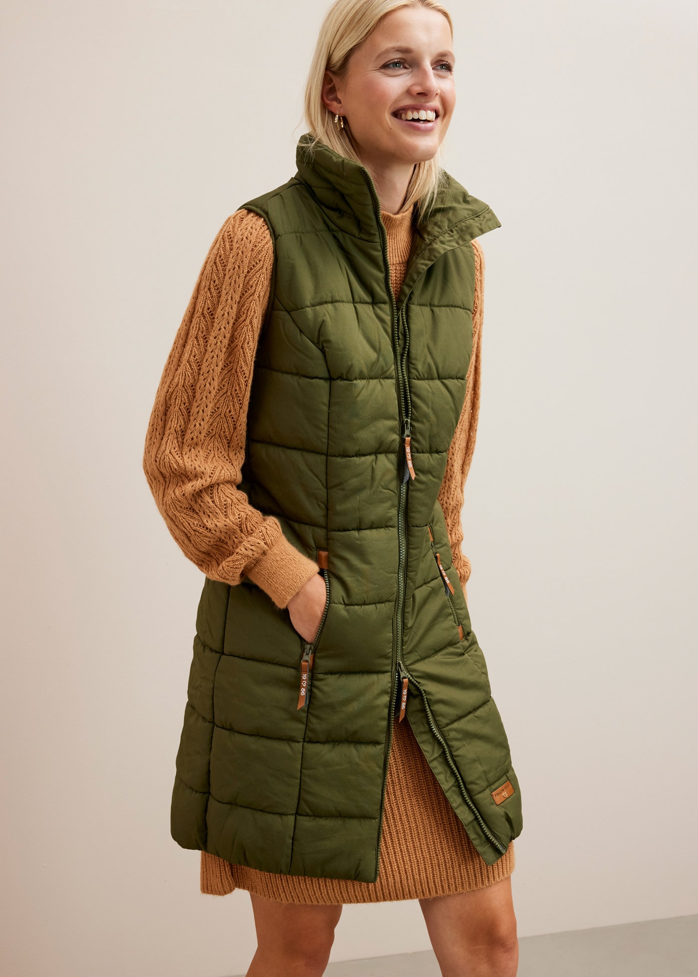 bonprix Longweste Longweste mit Stehkragen