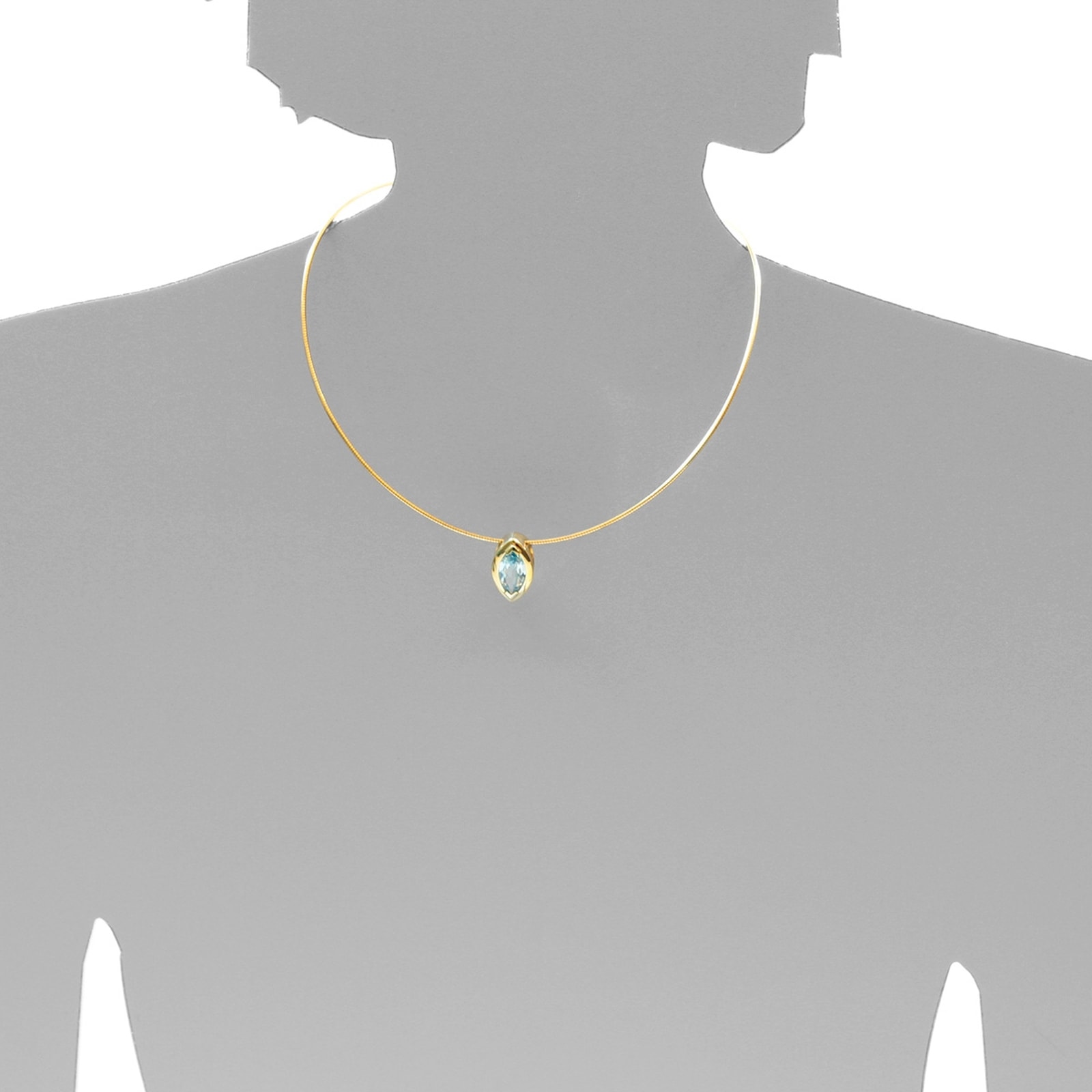 OSTSEE-SCHMUCK Kettenanhänger »- Gleiter-Ramona - Gold 333/000 - Aquamarin«