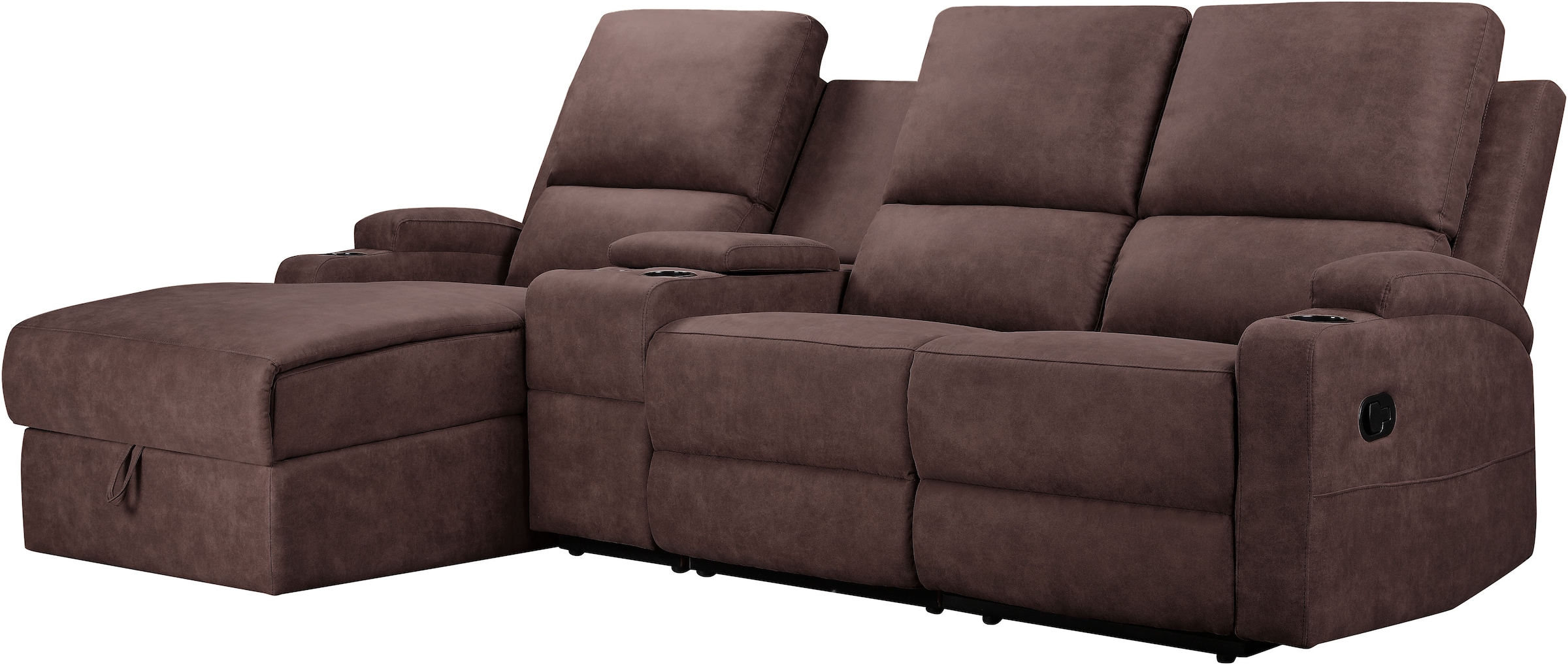 Home affaire Ecksofa »Napori Multimediasofa, 3er Kinosessel XXL, L-Form,«, Kinosofa mit Relaxfunktion, Getränkehalter, Staufach und Staukasten