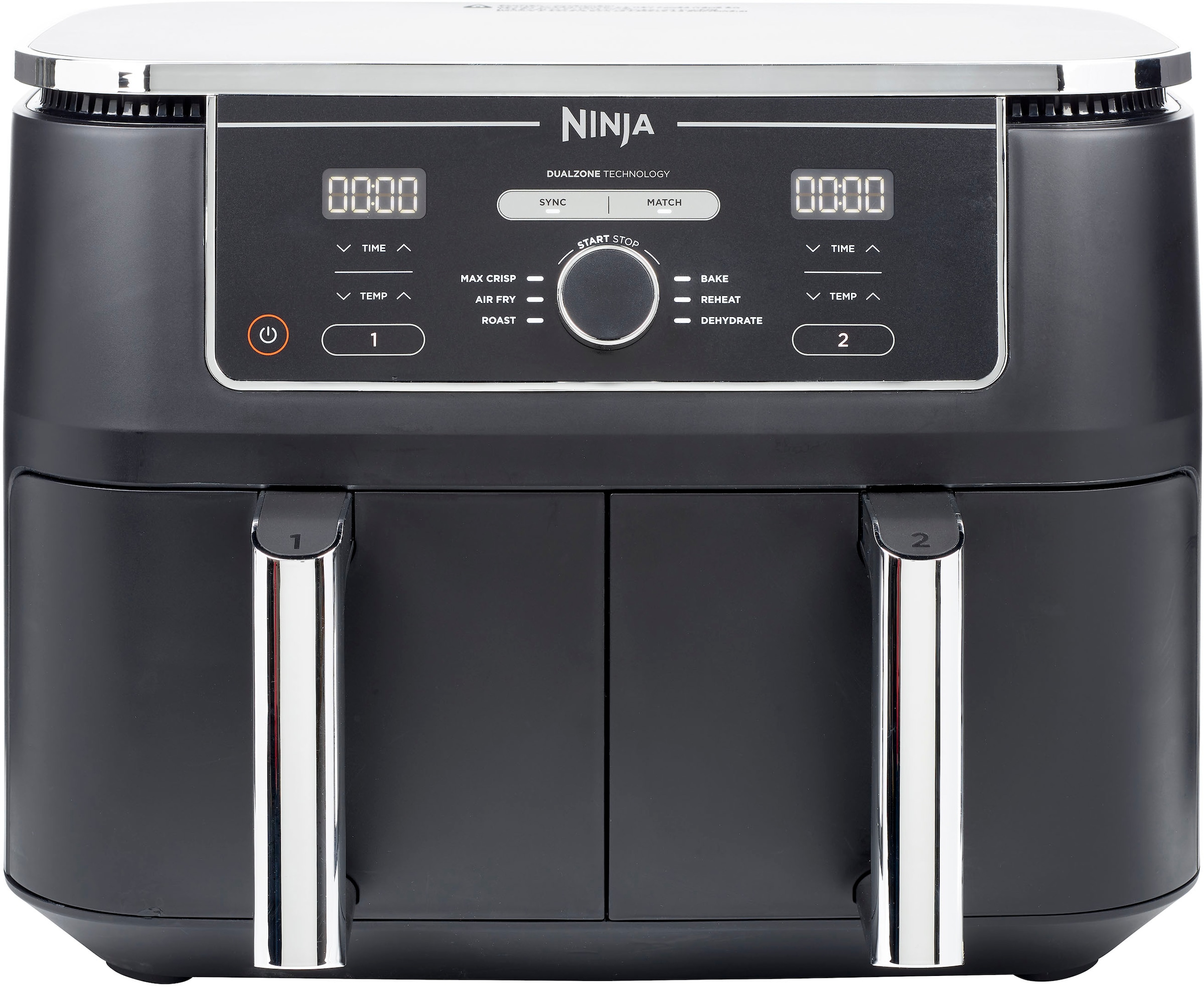 NINJA Heißluftfritteuse »Foodi AF400EU Dual Zone Airfryer«, 2470 W, Kapazität je 1,4 kg, incl. 2 Crisper Gittereinsätze