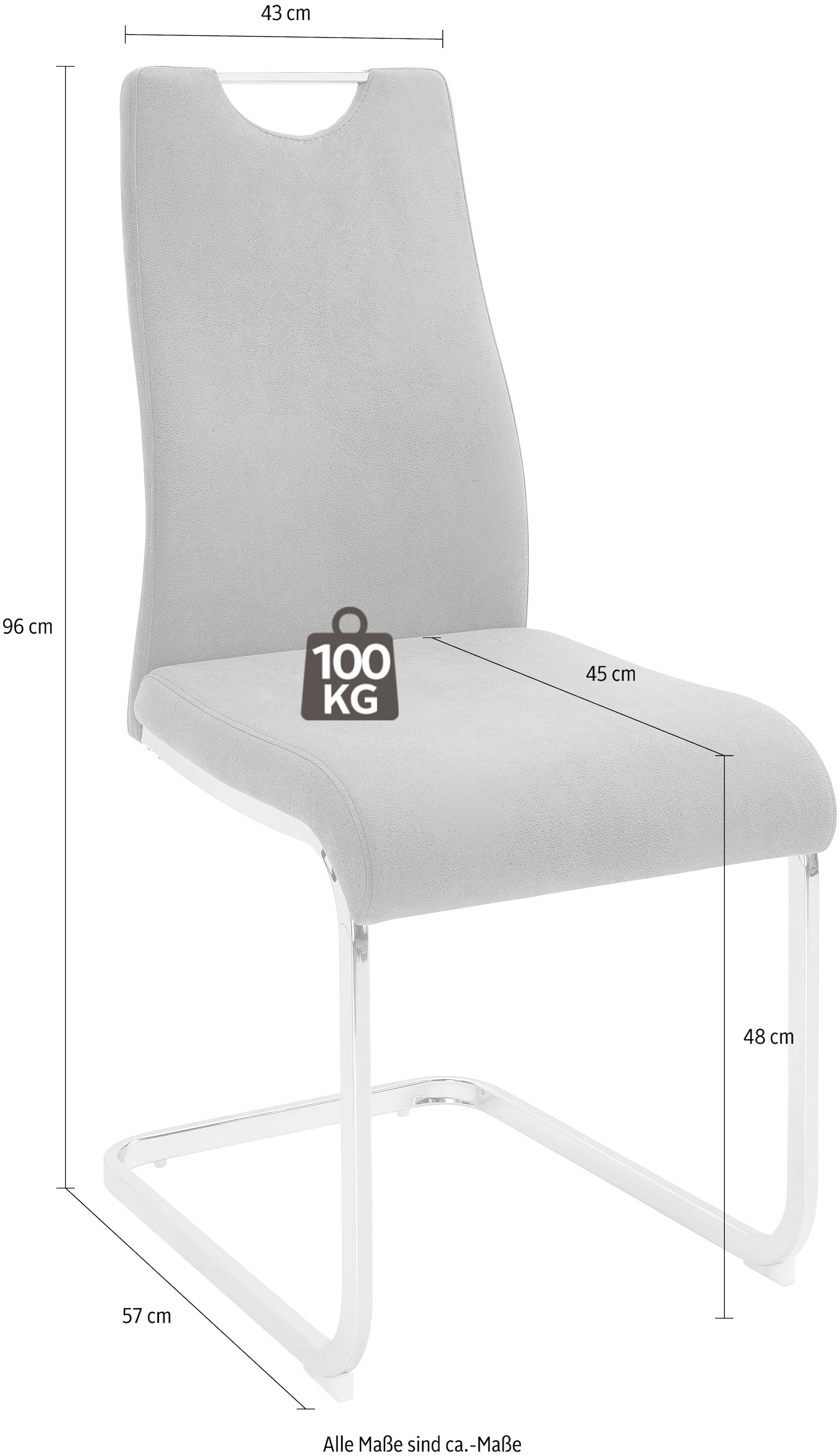 Home affaire Esszimmerstuhl »Milano« (Set) 2 Stk.Bezug in Microfaser oder Cord, Freischwinger, als 2er oder 4er Set erhältlich