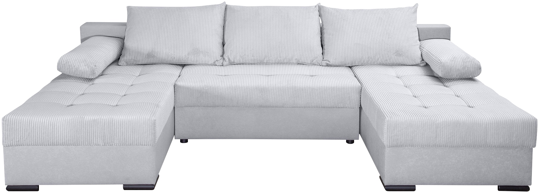 COLLECTION AB Wohnlandschaft »Josy, U-Form, Schlafsofa mit Bettkasten«, (Cord-/Mix), flexible Recamiere, Breite: 269cm, inklusive Rückenkissen, Cord/Mix