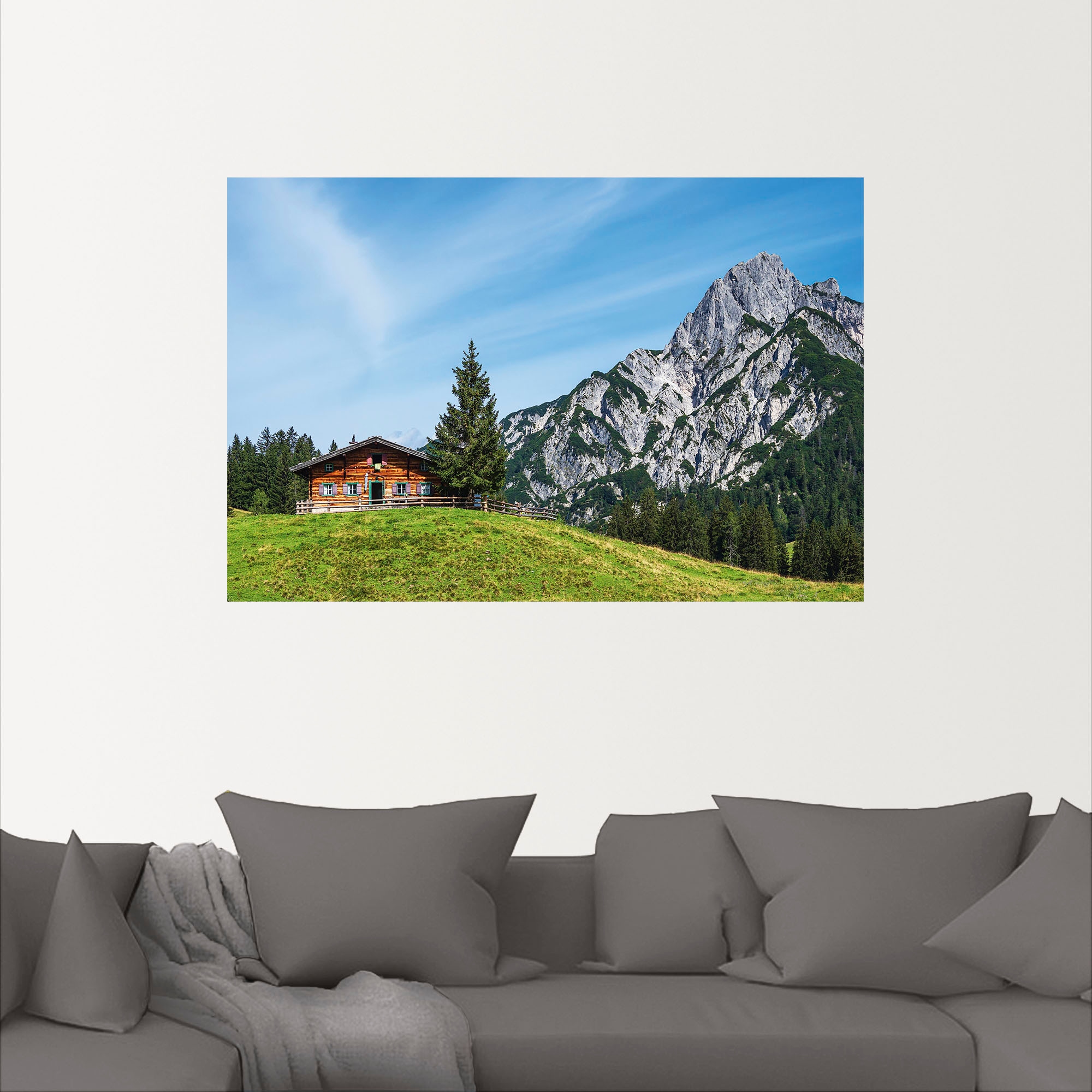 Artland Wandbild »Blick auf die Litzlalm in Österreich«, Berge & Alpenbilder, (1 St.), als Alubild, Leinwandbild, Wandaufkleber oder Poster in versch. Größen