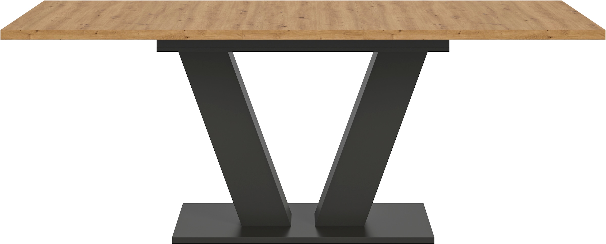 INOSIGN Esstisch »Motus, ausziehbar 150 -190 cm, inklusive 40 cm Einlegeplatte«, V-Gestell mit Bodenplatte, Tisch, Küchentisch, Esszimmer, Küche