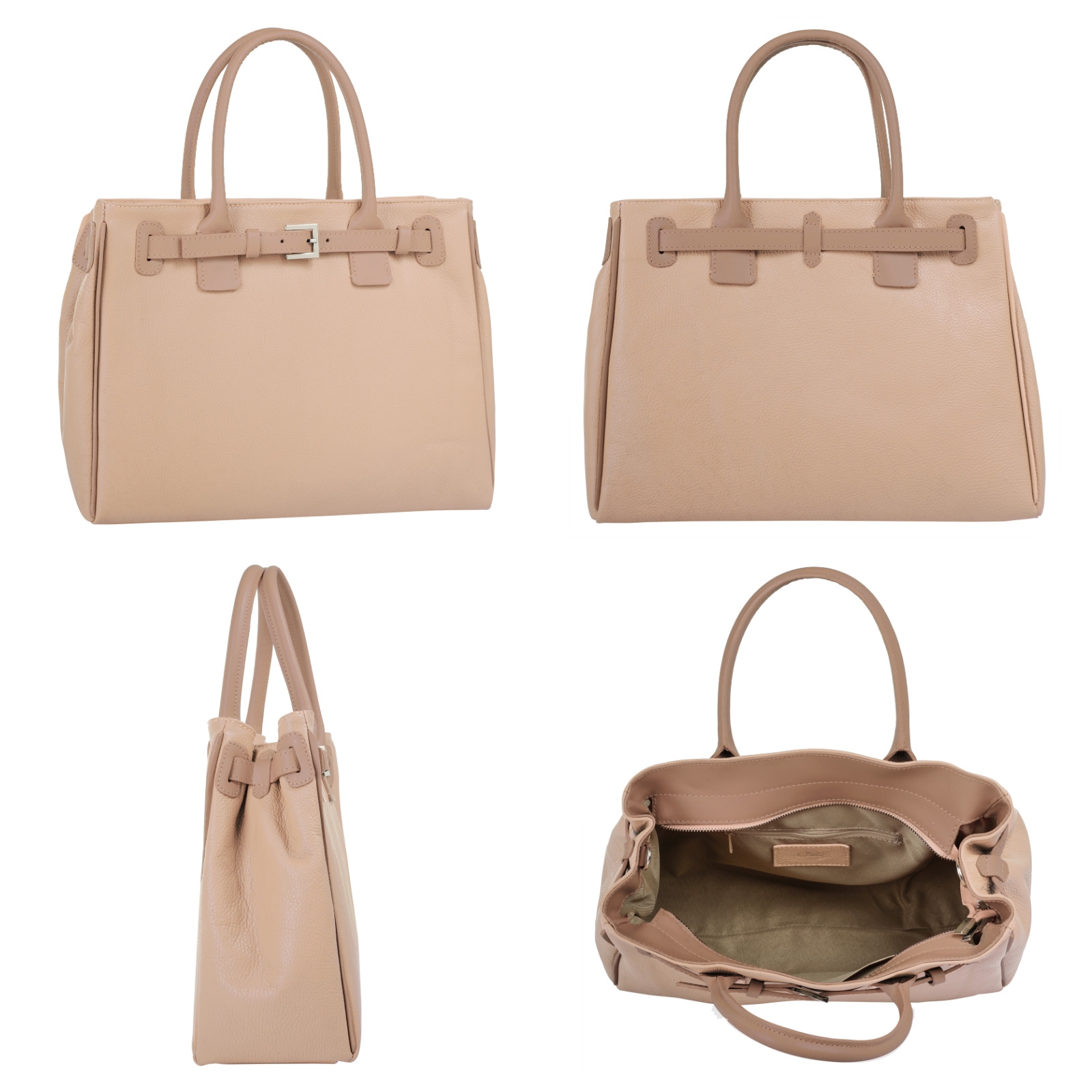 Cluty Henkeltasche, echt Leder, Made in Italy