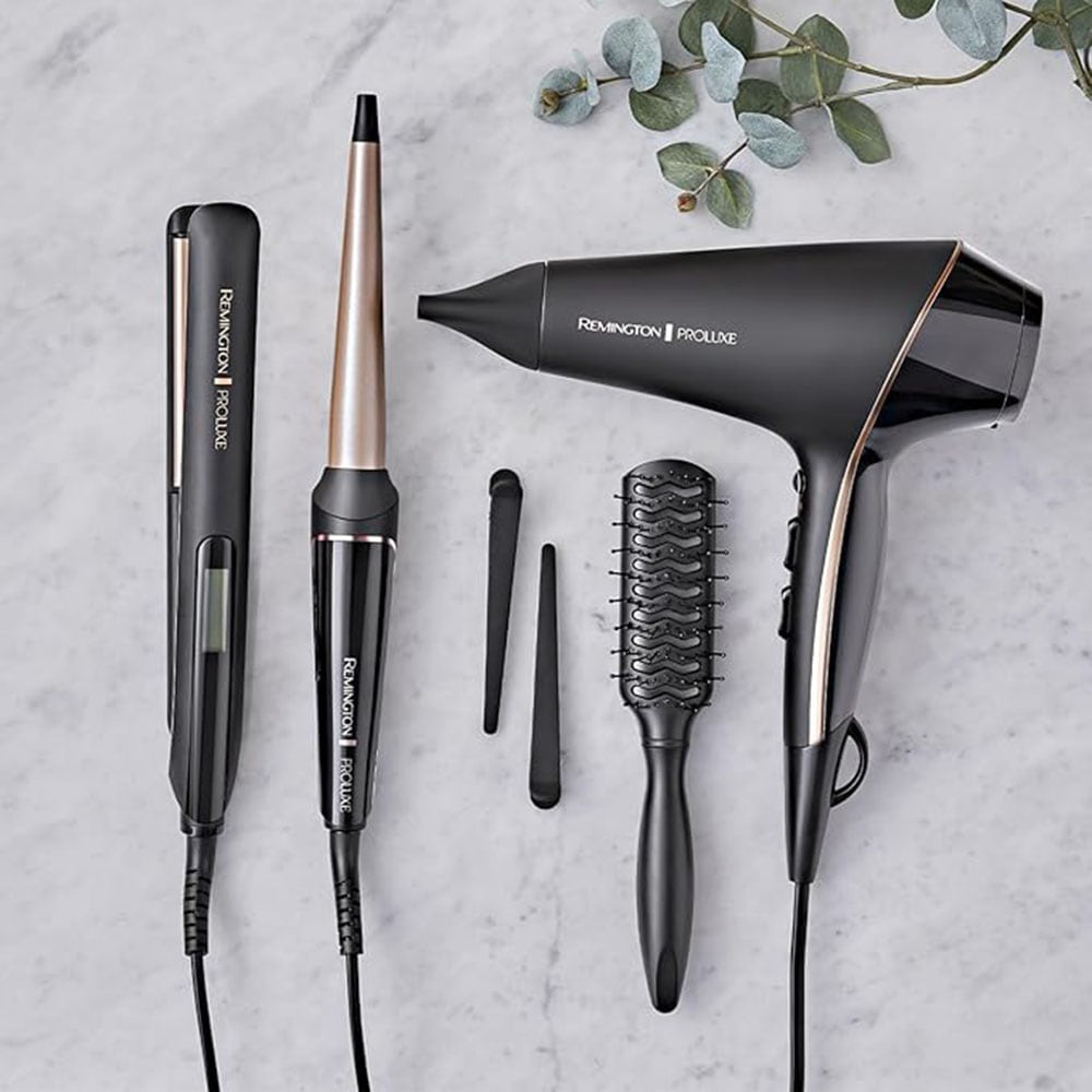 Remington Glätteisen »S9100B E51 PROluxe Midnight«, Ultimate-Glide-Keramik-Beschichtung, OPTIheat-Technologie, LCD display, 110mm lange Keramikstylingplatten