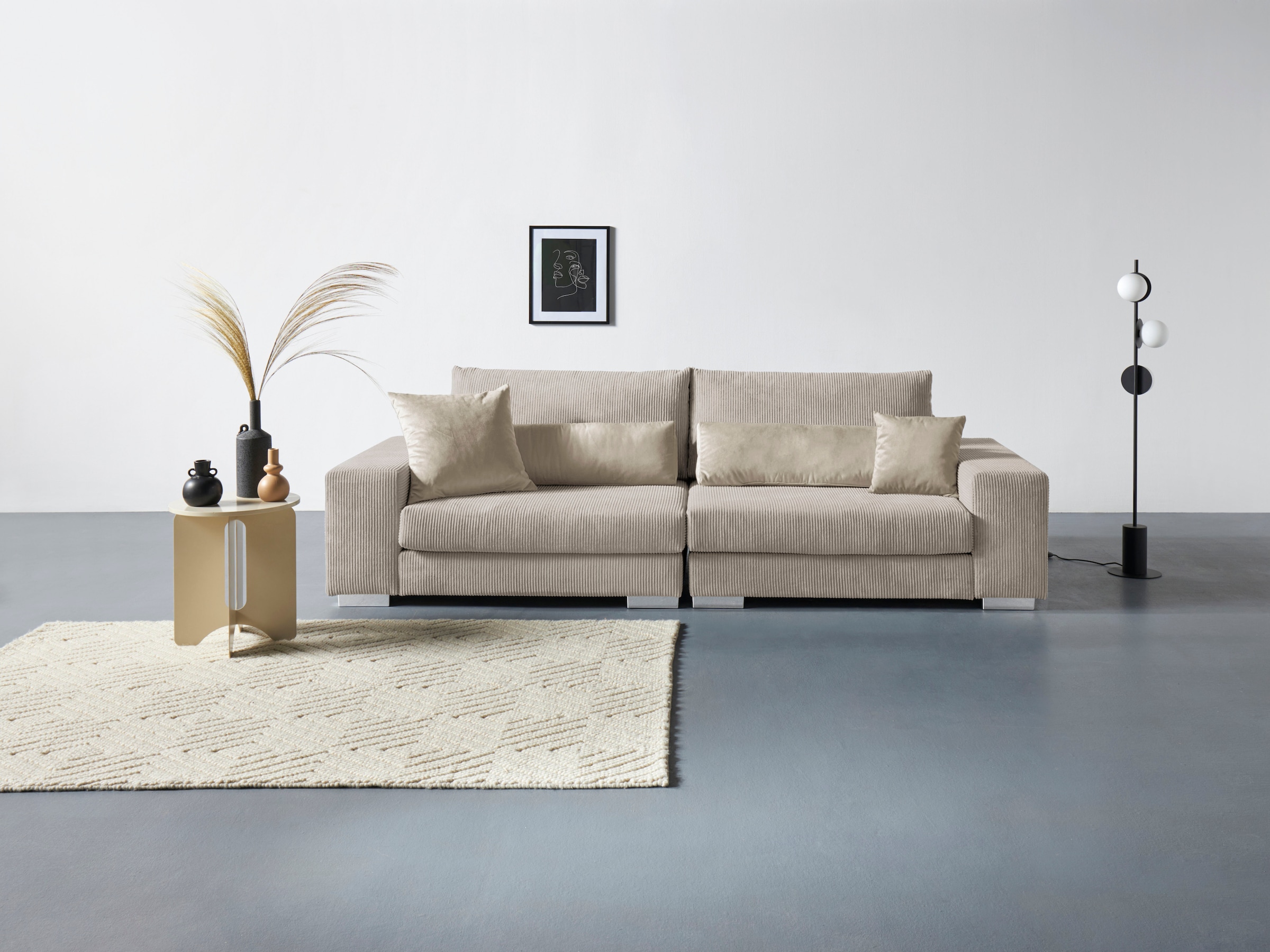 Home affaire Big-Sofa in 277 Breite OTTO inkl. cm, bestellen 6-teiliges Kissenset, »Vasco«, Cord bei