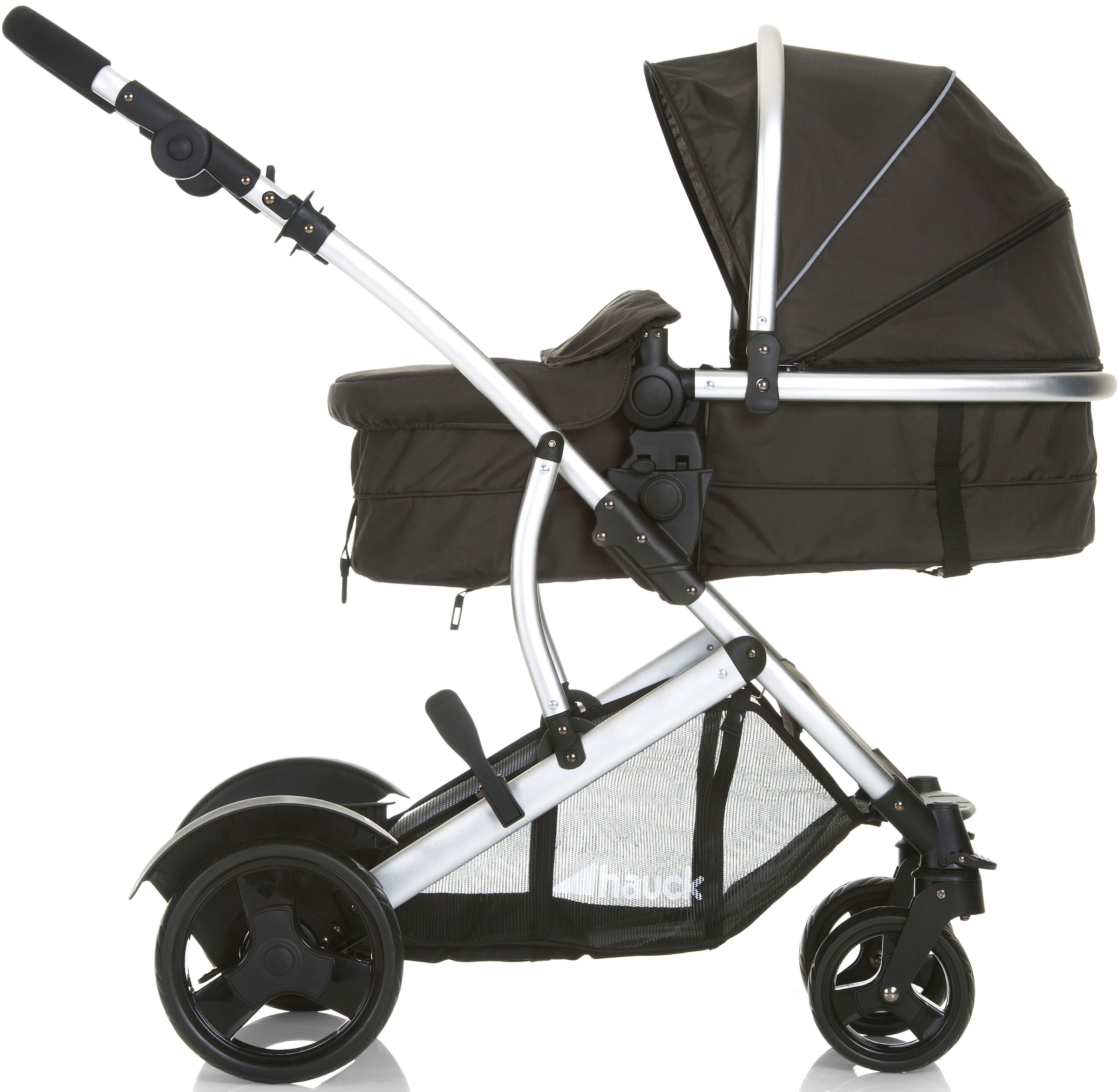 Hauck Geschwisterwagen »Duett 2 black«, 15 kg, mit Regenschutz, Kinderwagen