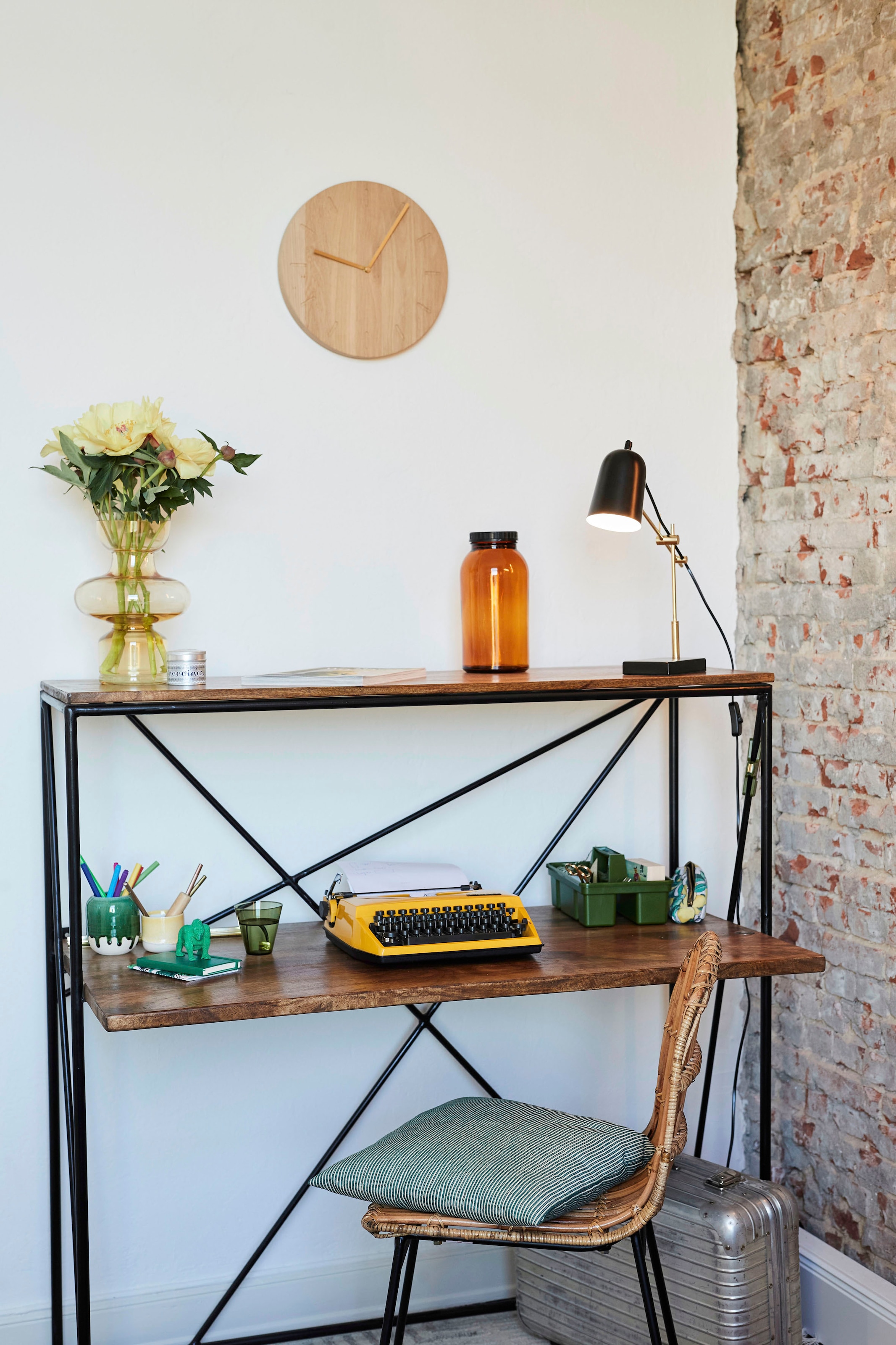 TOM TAILOR HOME Sekretär »T-NEST SHELF OFFICE LOW«, mittelhohes, offenes Sekretärregal, aus Mangoholz und Metall