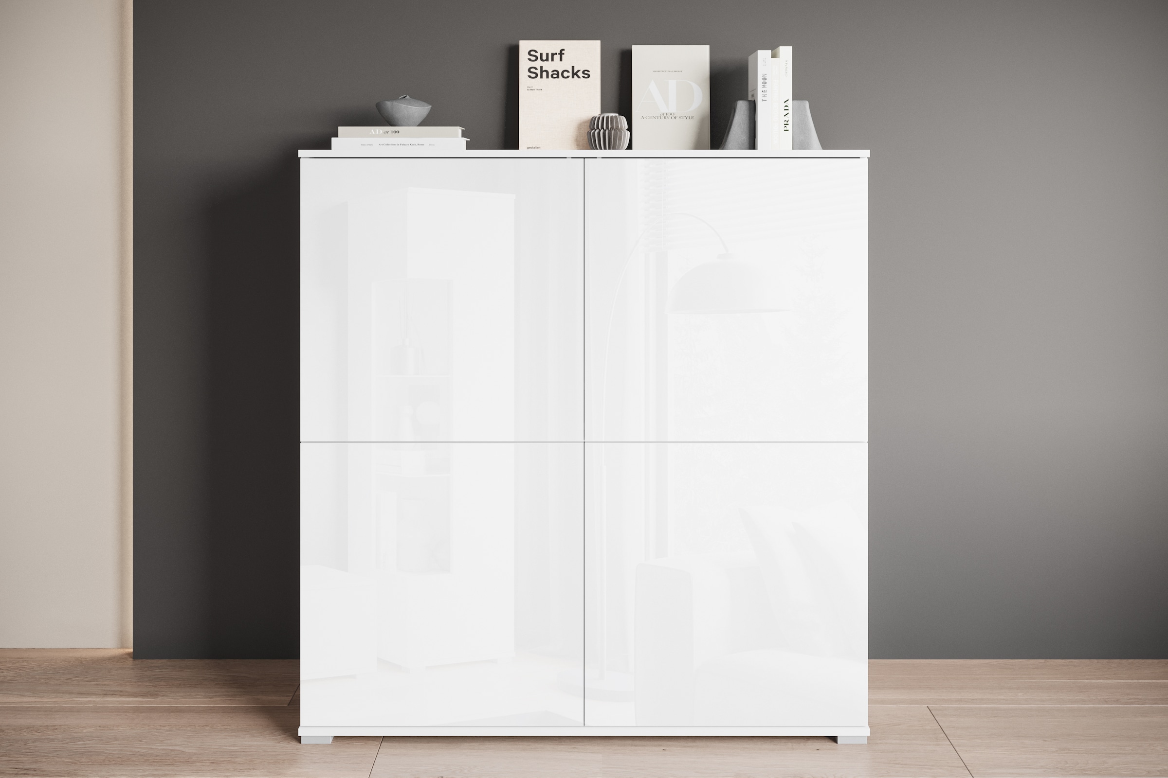 INOSIGN PC-Schrank »Kenia, Sekretär, Home Office«, (1 St.), Mit Push-to-open, Tastaturauszug und praktischem Stauraum