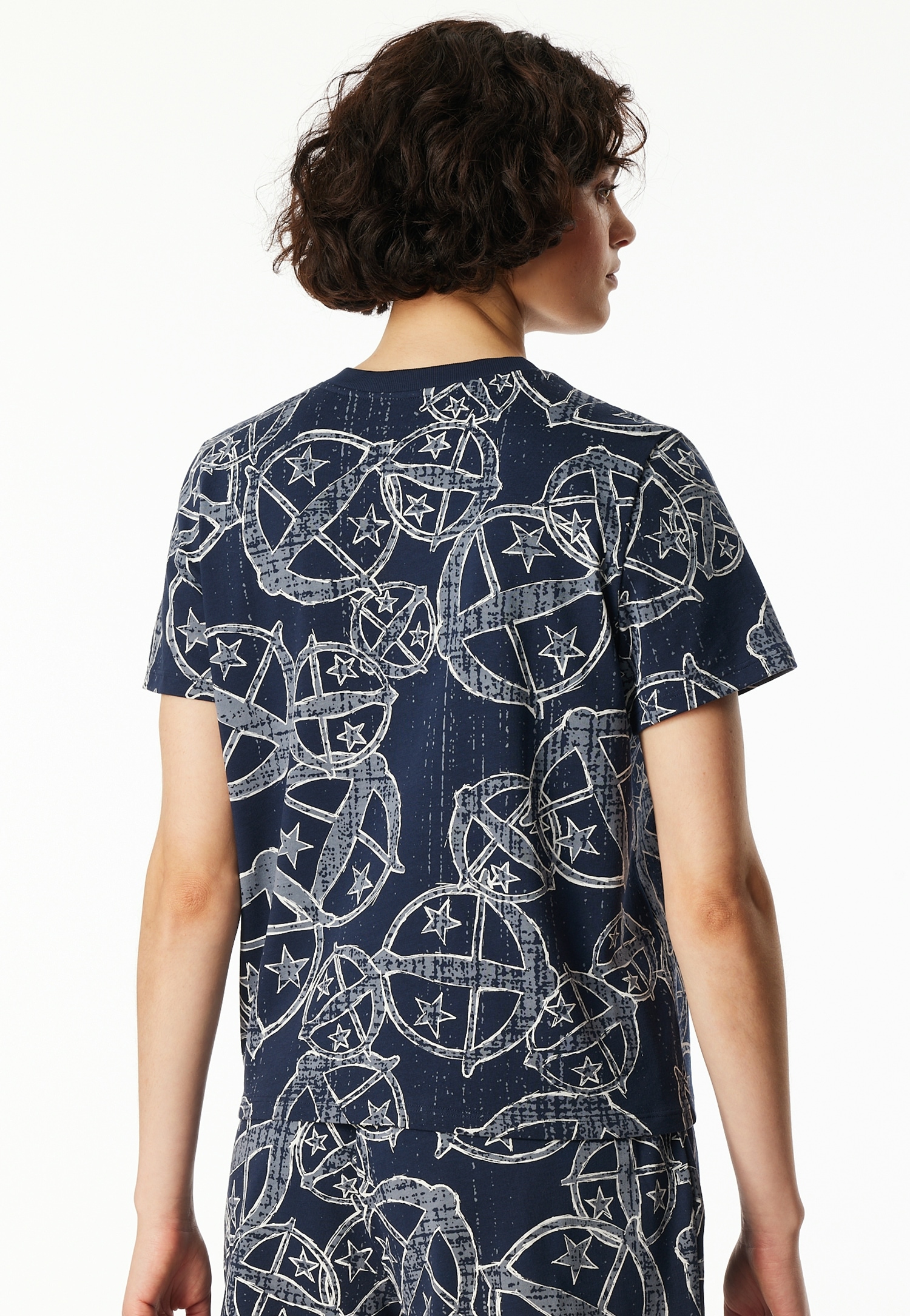 Schiesser T-Shirt »SCHIESSER 150 YEARS«, Allover-Druck, Baumwolle, Loose Fit