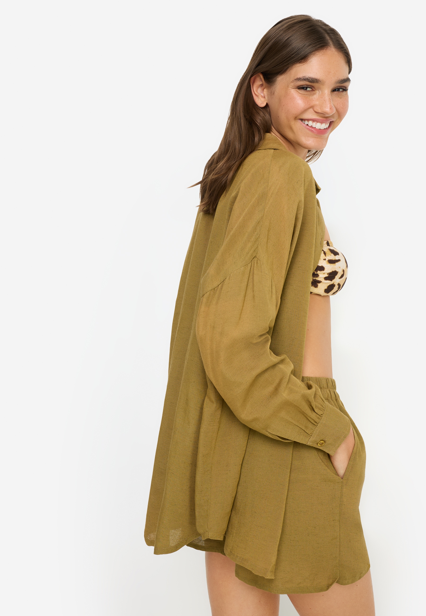 LSCN by LASCANA Langarmbluse Set, mit Shorts, 2 tlg.