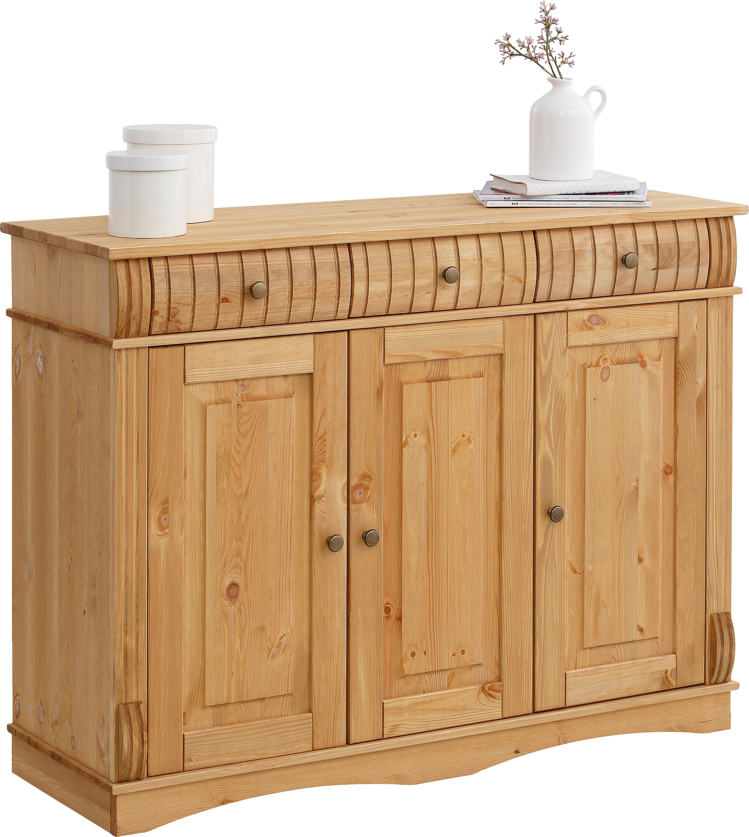 Home affaire Sideboard »Teresa«, Kommode, 3-türig, Breite 119 cm, aus massiver Kiefer, FSC®