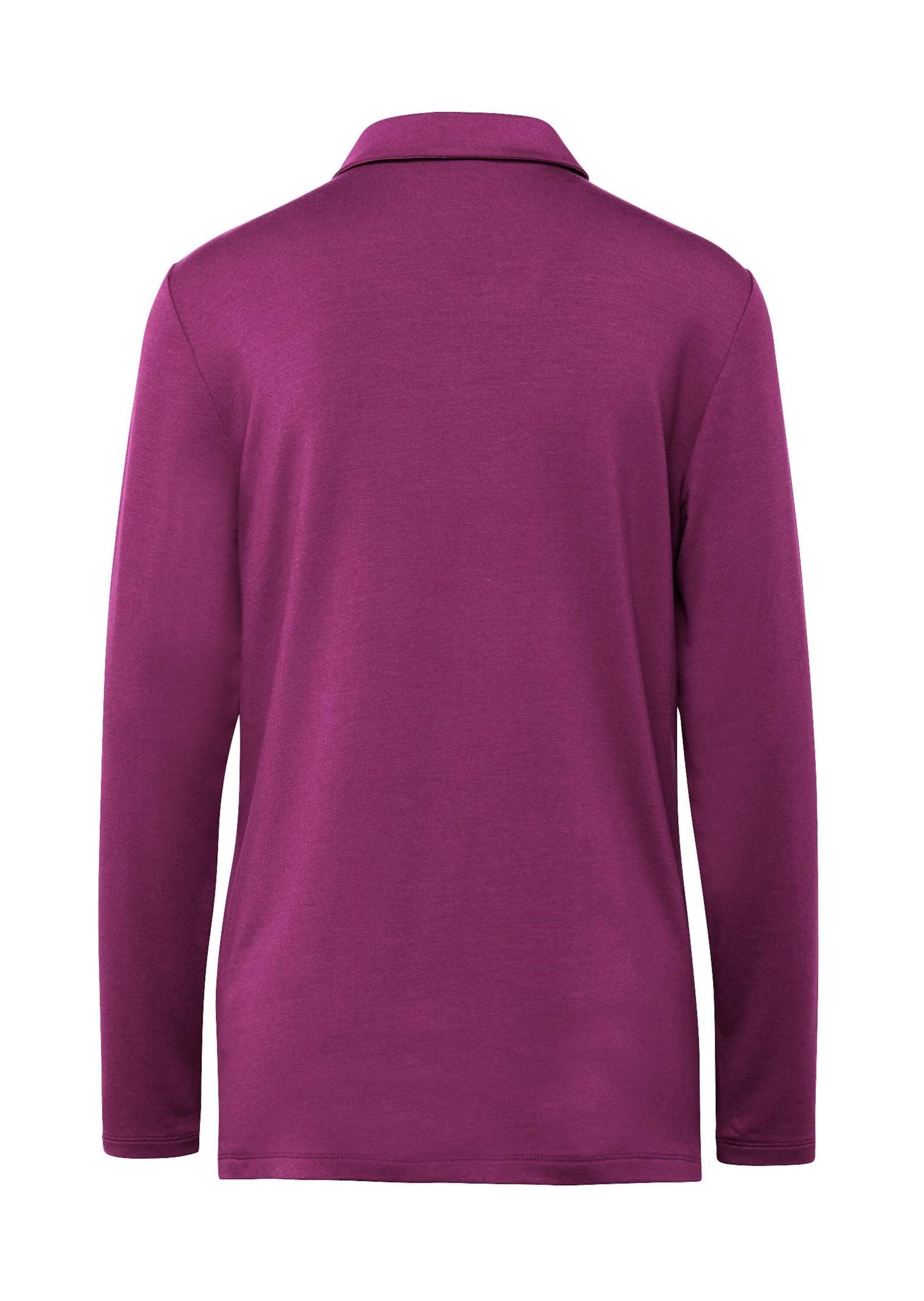 GOLDNER Poloshirt »Kurzgröße Langarm Poloshirt mit Schmuckband an Knopfleiste«