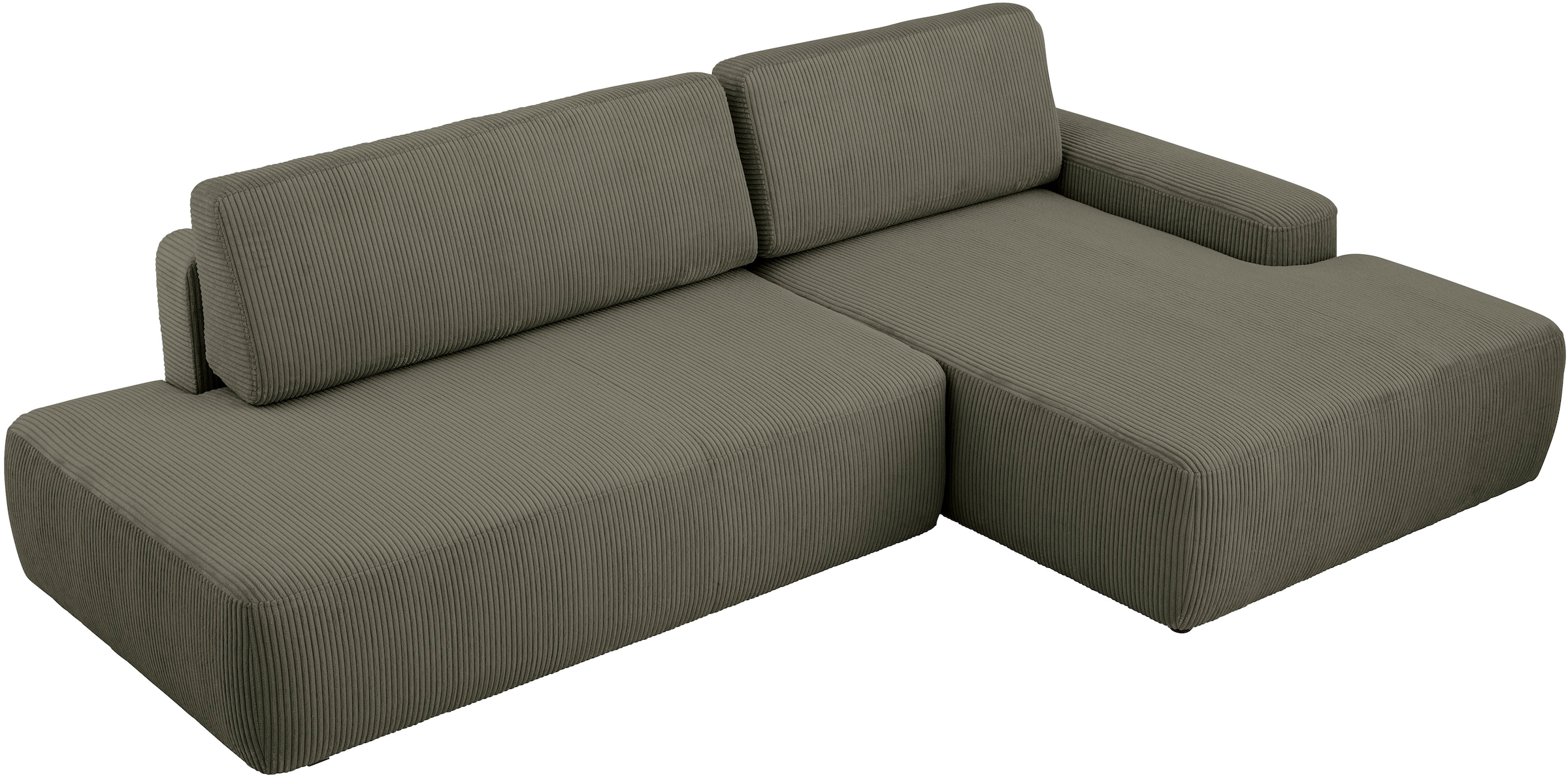 INOSIGN Ecksofa »TORGE, Schlafsofa Cord, Samtvelours u. Strukur fein, Couch in L-Form« Schlaffunktion und Bettkasten, Liegefläche: 210x125 cm, neues Design