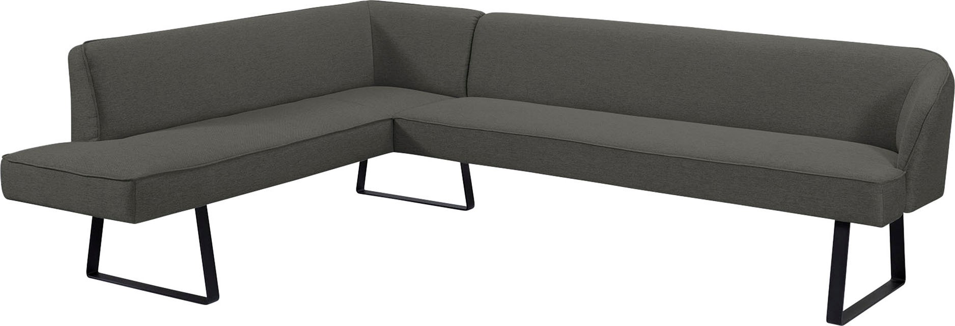 exxpo - sofa fashion Eckbank »Americano«, mit Keder und Metallfüßen, Bezug in verschiedenen Qualitäten