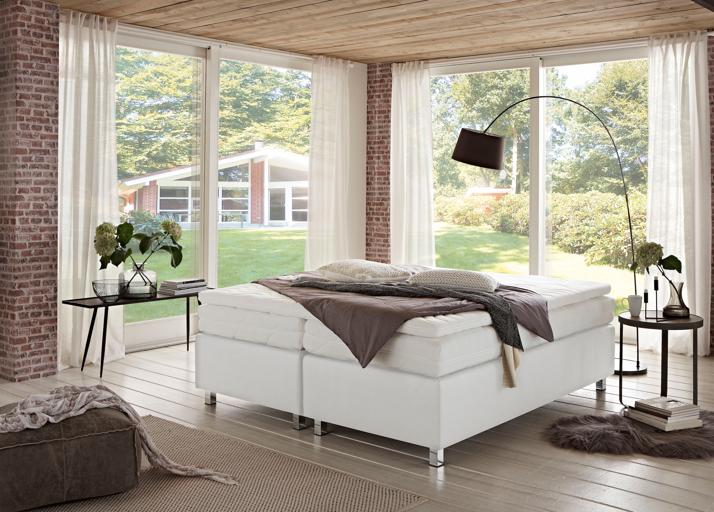 Westfalia Schlafkomfort Boxspringbett »London in den Breiten 160x200, 180x200cm & 200x200cm«, Größe Liegefläche B/L: 180 cm x 200 cm