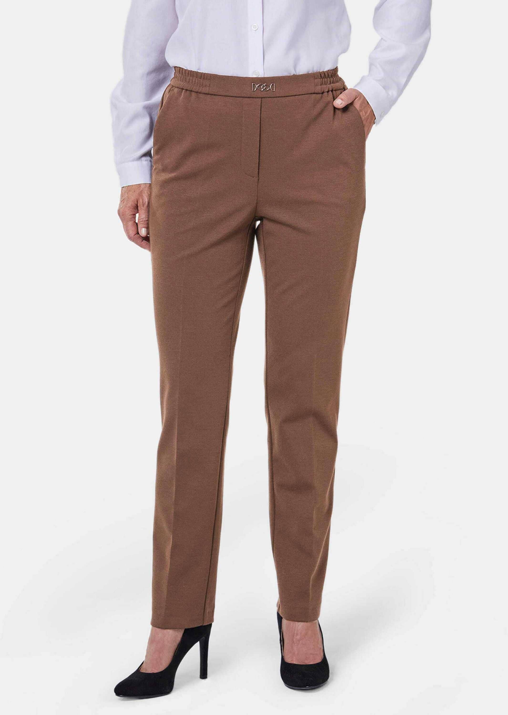 GOLDNER Schlupfhose »Kurzgröße Kurzgröße - Schlupfhose Martha in knitterarmer Flanelloptik«