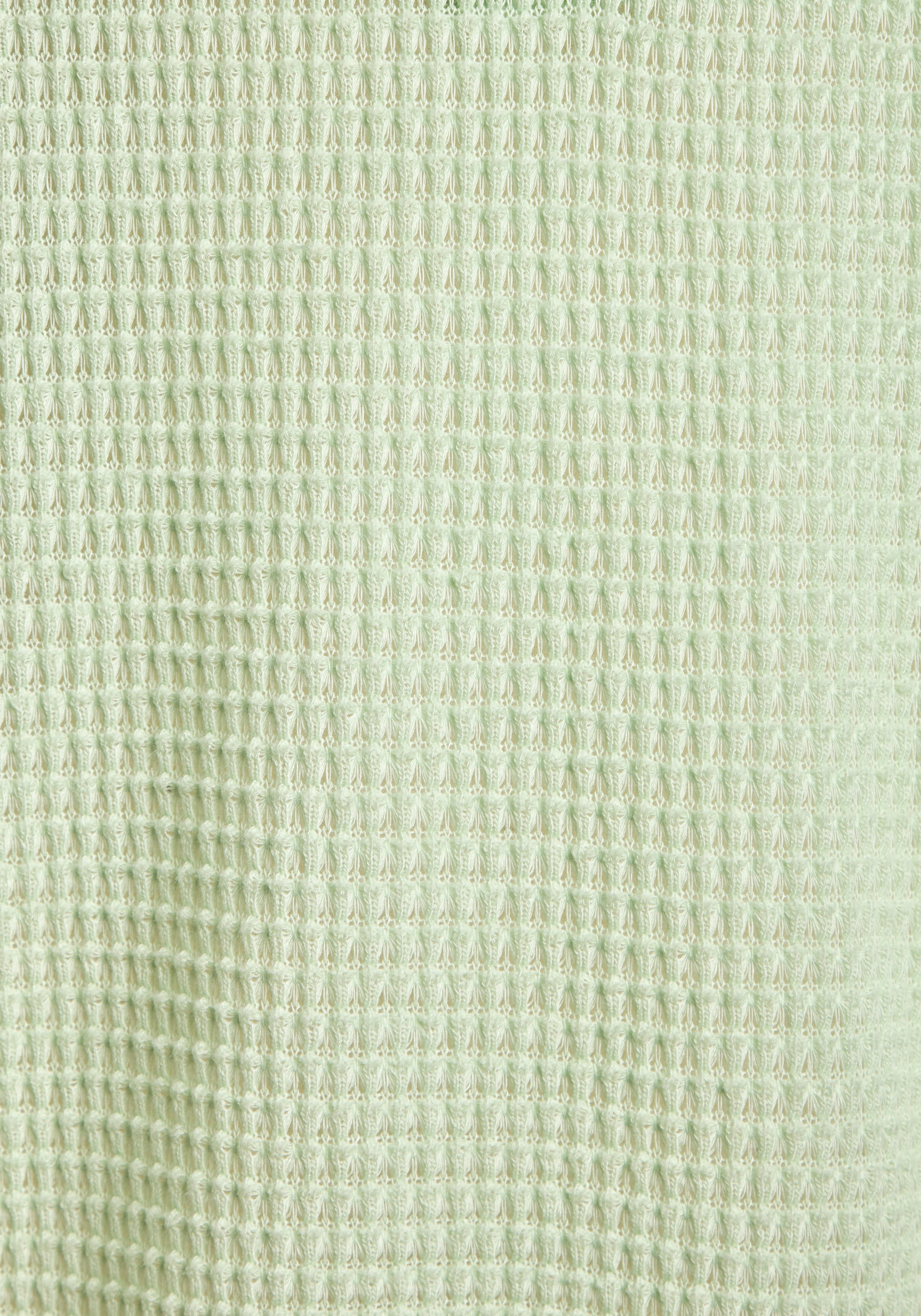 LASCANA 3/4-Arm-Shirt »aus bügelfreiem Waffelstrick« mit Kapuze und Knopfleiste