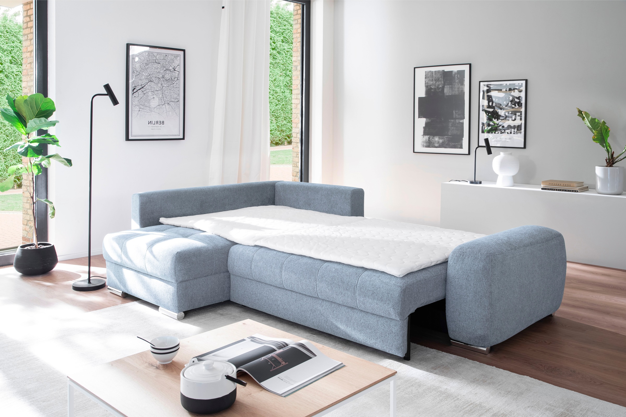 Mr. Couch Ecksofa »Mykonos, L-Form, Dauerschläfer« mit DuraSpring-Taschenfederkern bis 140 kg belastbar