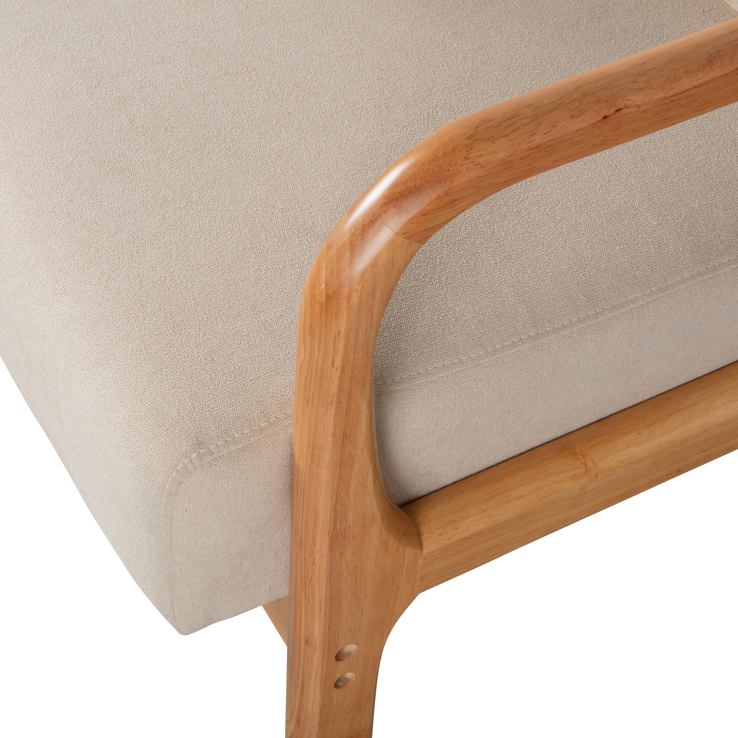 WOOOD Loungesessel »Mark mit Gewebtem Bezug und Gummibaumholz-Rahmen B 67 x T 82 x H 75 cm« Gute Verschleißfestigkeit, Tragkraft 135 kg, separates Rückenkissen
