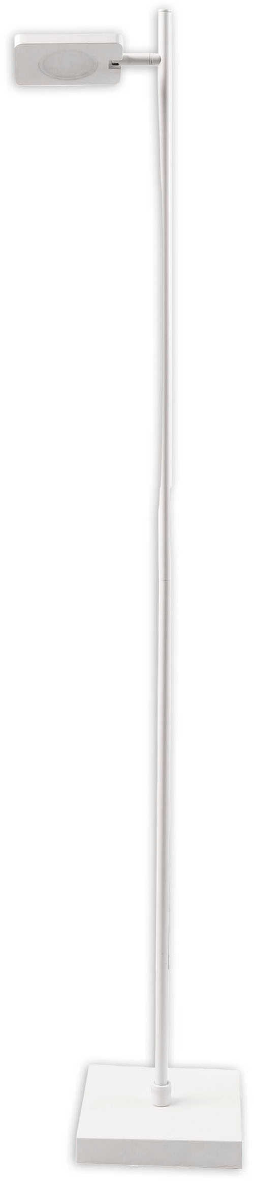 näve LED Stehlampe »Lupa« LED-Modul 1 Stk. Warmweiß Akkuleuchte, USB-C Kabel, weiß, dimmbar(Touch), Schirm drehbar, Metall