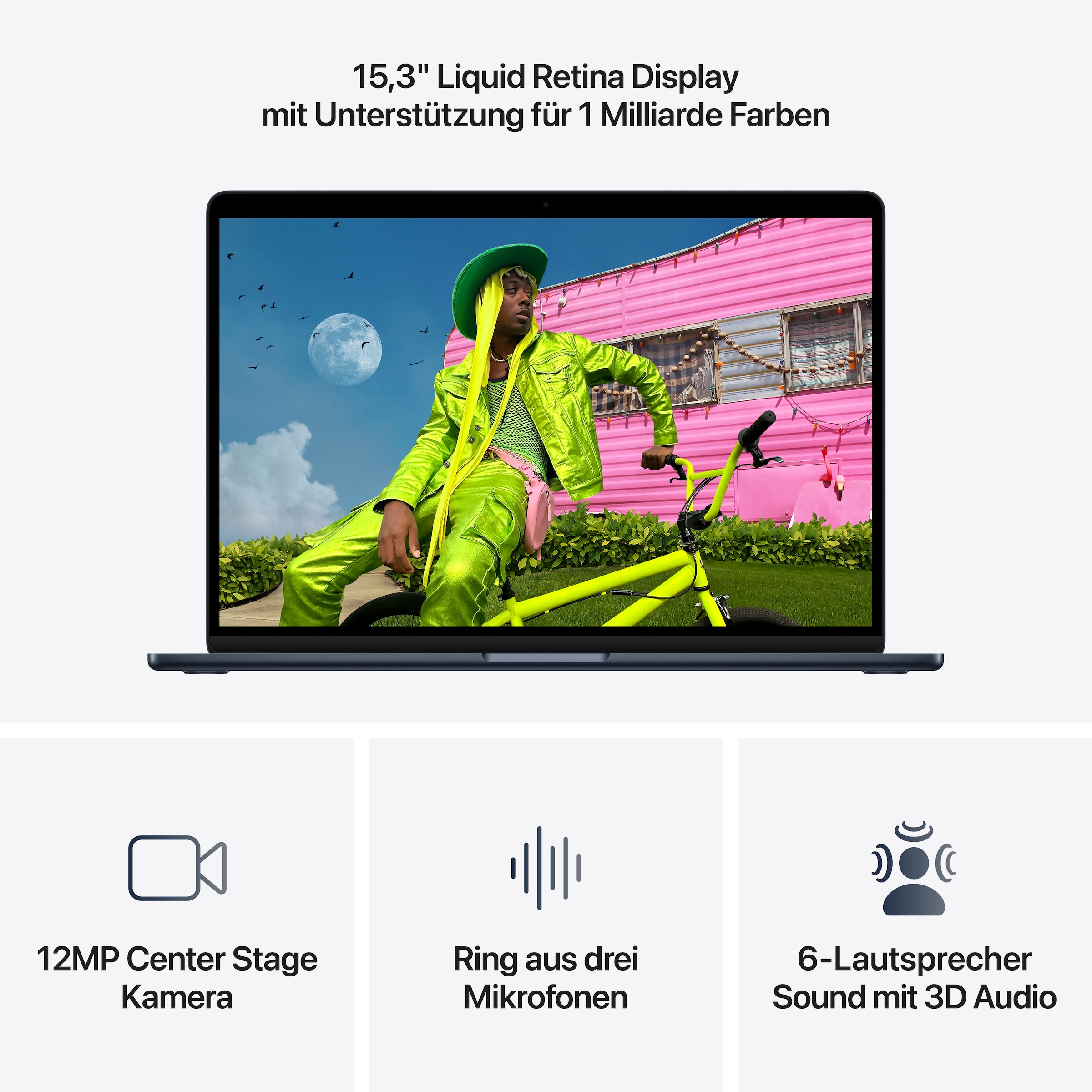 Apple Notebook »15-inch MacBook Air« 38,91 cm / 15,3 ″ Apple M5 10-Core GPU 512 GB SSD