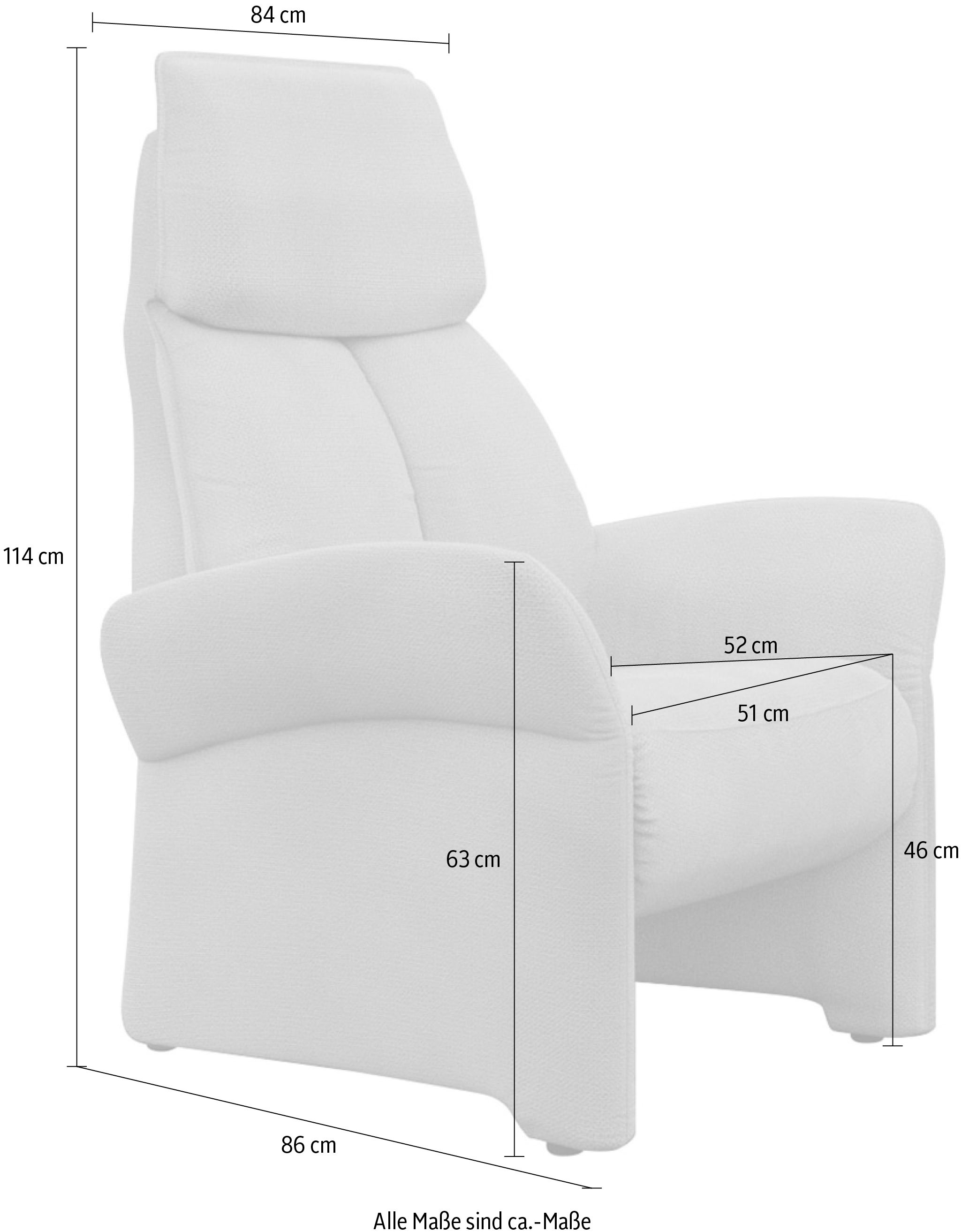 ADA trendline Relaxsessel »Savin«, in Größe S, Liegefläche 178 cm, verstellbar, optional mit Aufstehhilfe