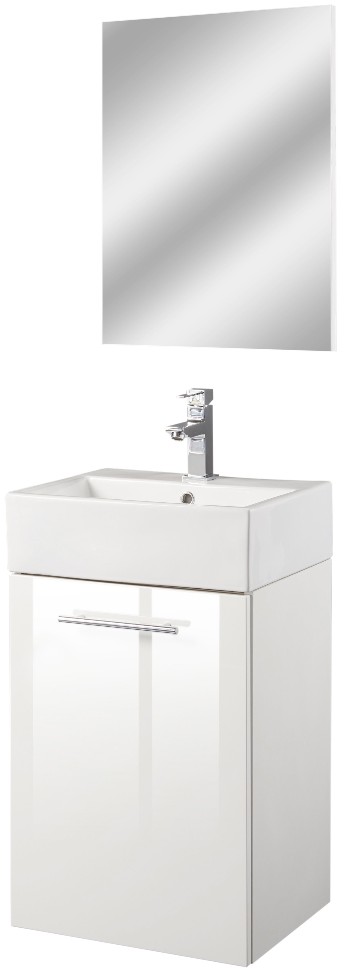 Oristo Badmöbel-Set »Epsilon«, (3 tlg.), Badmöbel-Set mit Spiegel, Waschbecken und Waschbeckenunterschrank