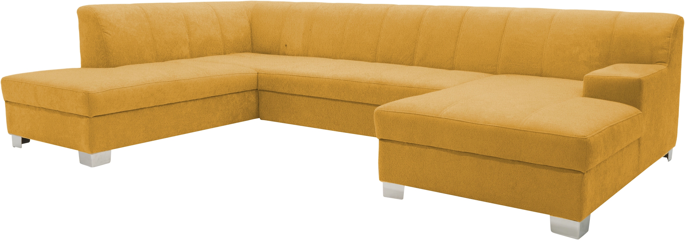 OTTO home Wohnlandschaft »Lolland 296 x 195 cm, modern, mit Steppungen, mittelfester Sitz« U-Form, aus pflegeleichtem, weichem Luxus-Microfaser
