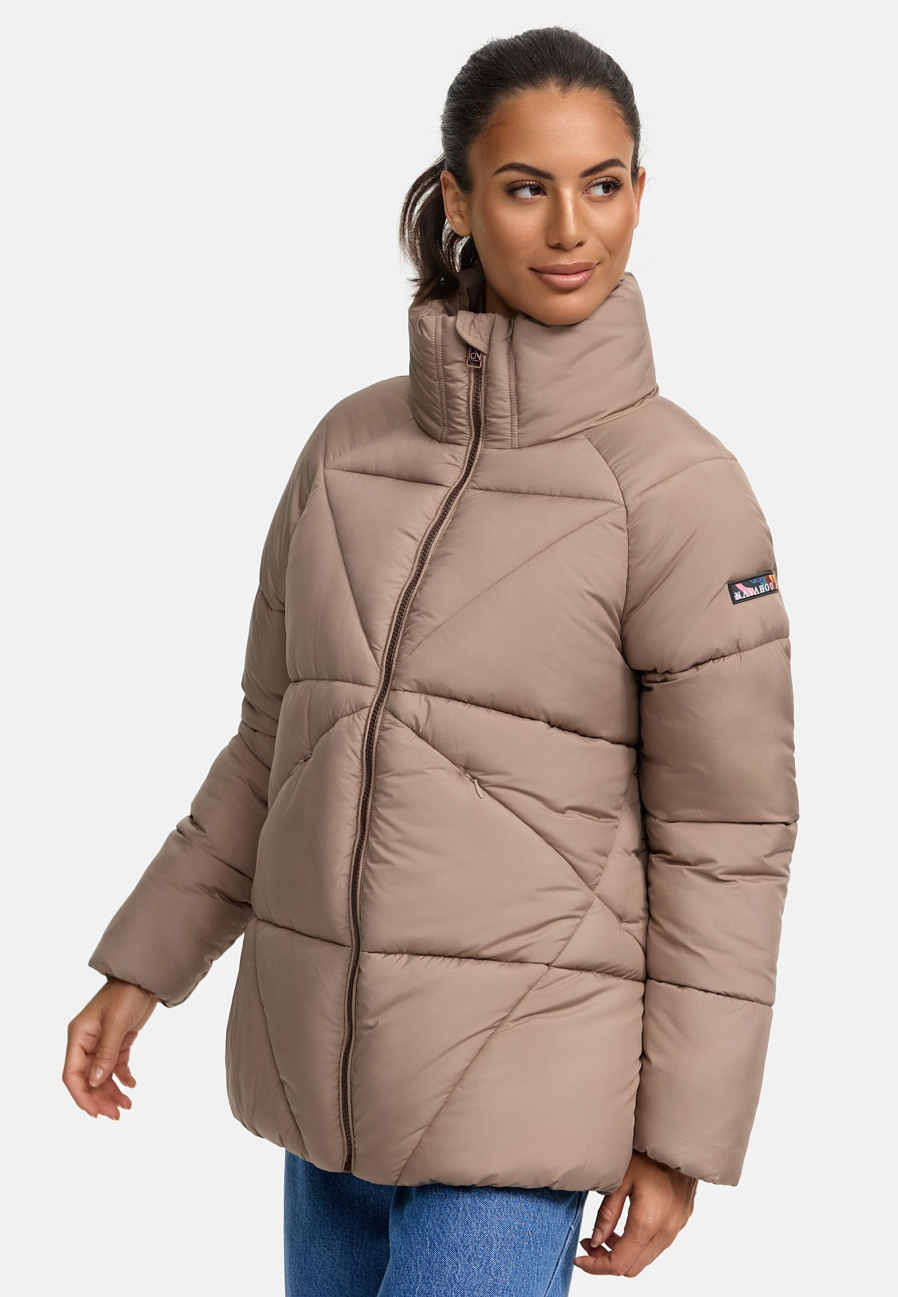 Navahoo Steppjacke »Steppjacke Schokolinaa 14«, ohne Kapuze, Winterjacke mit modischer Steppung & hohem Kragen