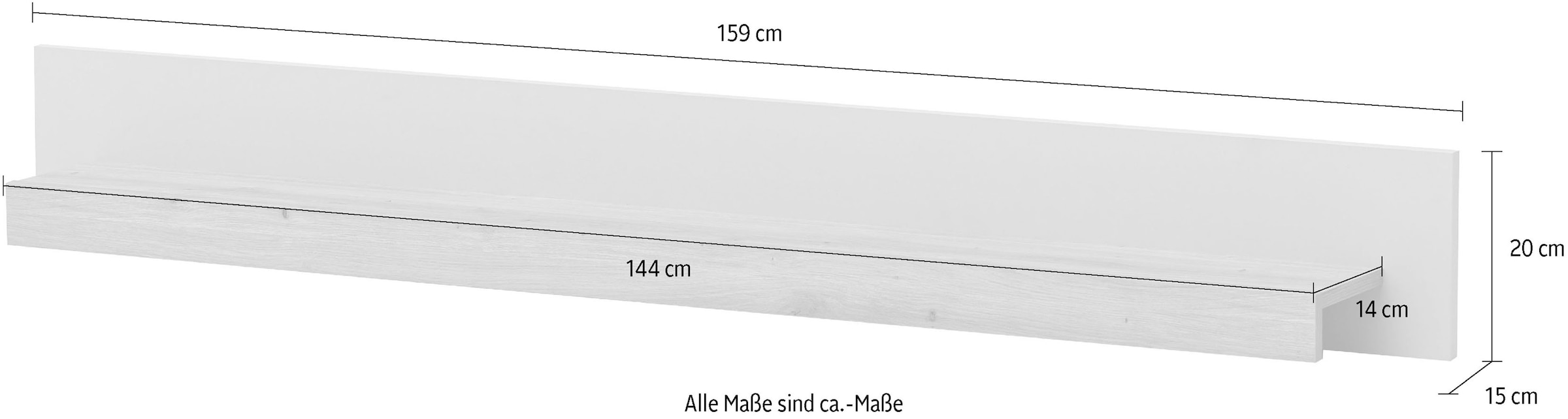 Home affaire Wandboard »Sonora, modernes Wandregal, Wandhalter mit Ablagefläche, 159 cm breit« vielseitig einsetzbares Hängeregal, in zwei Größen verfügbar