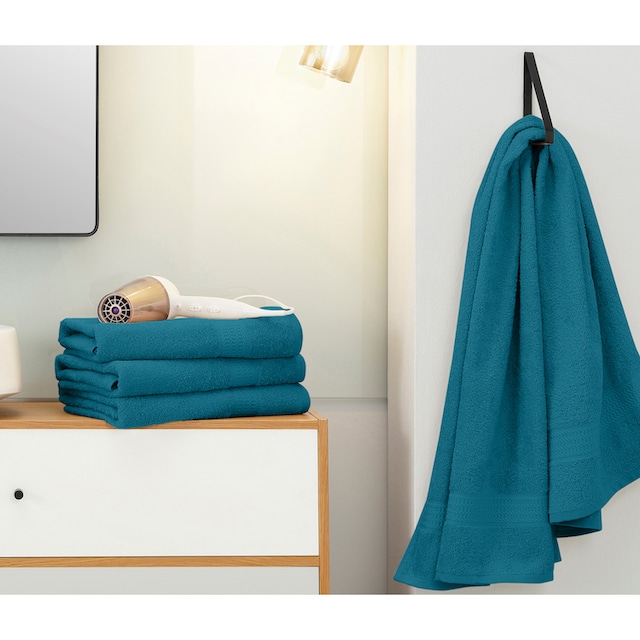 my home Badetücher »Juna«, (4 St.), im Set und als Serie, Badehandtücher in  Uni-Farben, 100% Baumwolle bei OTTO