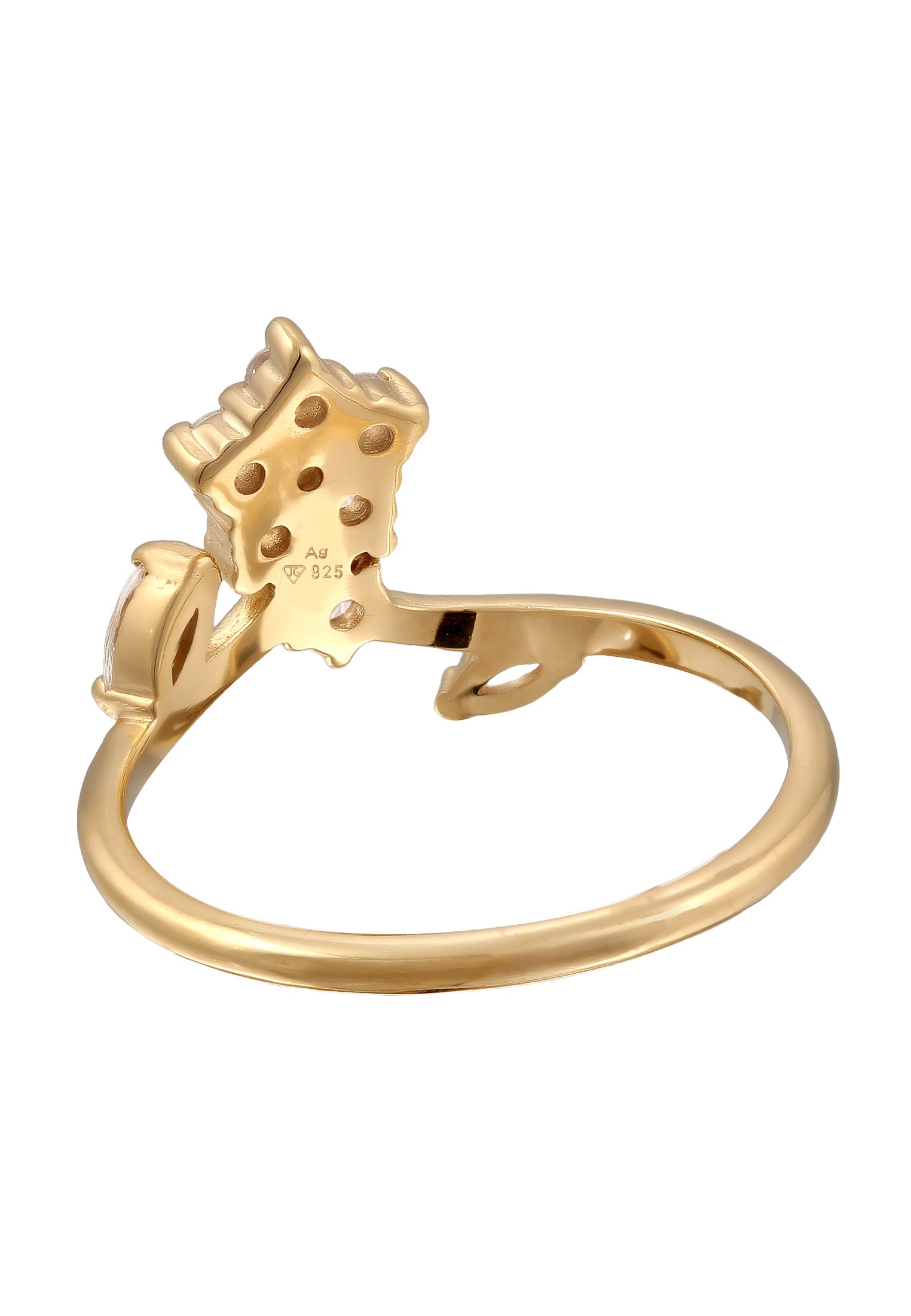 Elli Silberring »Ring Blume Zirkonia Funkelnd Glamour 925 Sterling Silber«