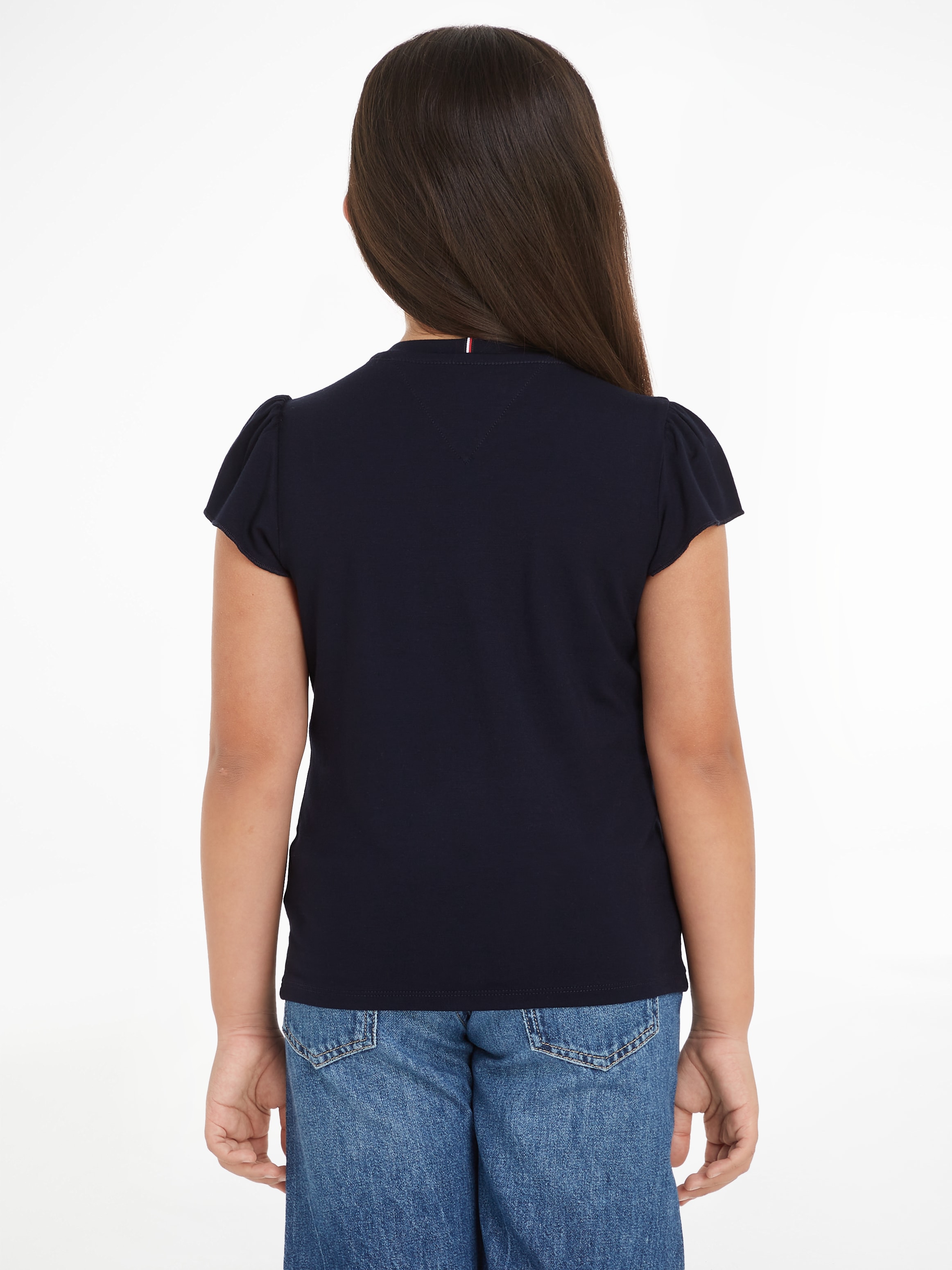 Tommy Hilfiger T-Shirt »FLOWER PUFF PRINT REG TEE SS«, Kinder bis 16 Jahre mit Markenprint