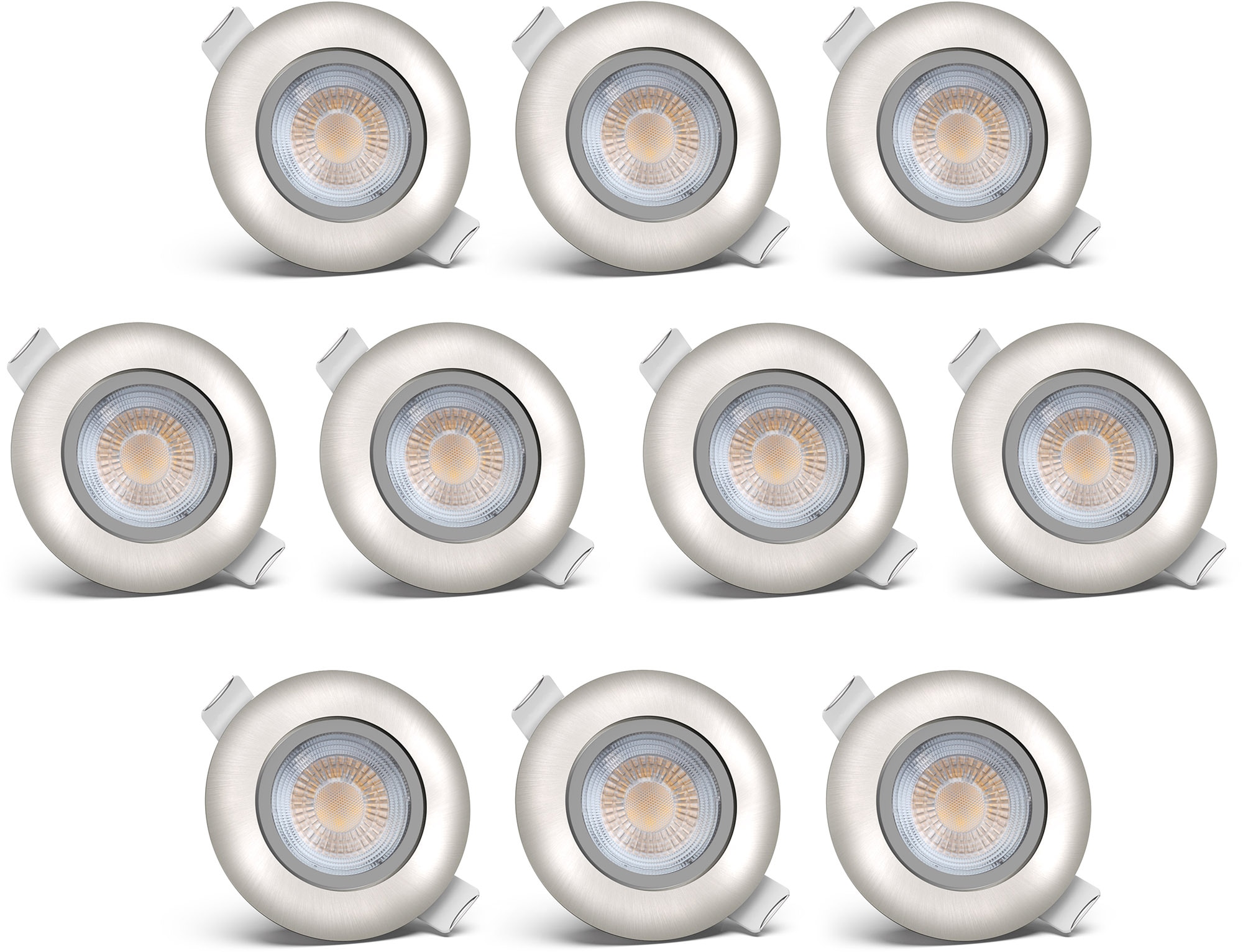 LED 450lm Deckenleuchten Einbauleuchte OTTO Einbaustrahler SET »Volantis«, B.K.Licht bei inkl.5W 10 Spots flammig-flammig, LED Einbauspots
