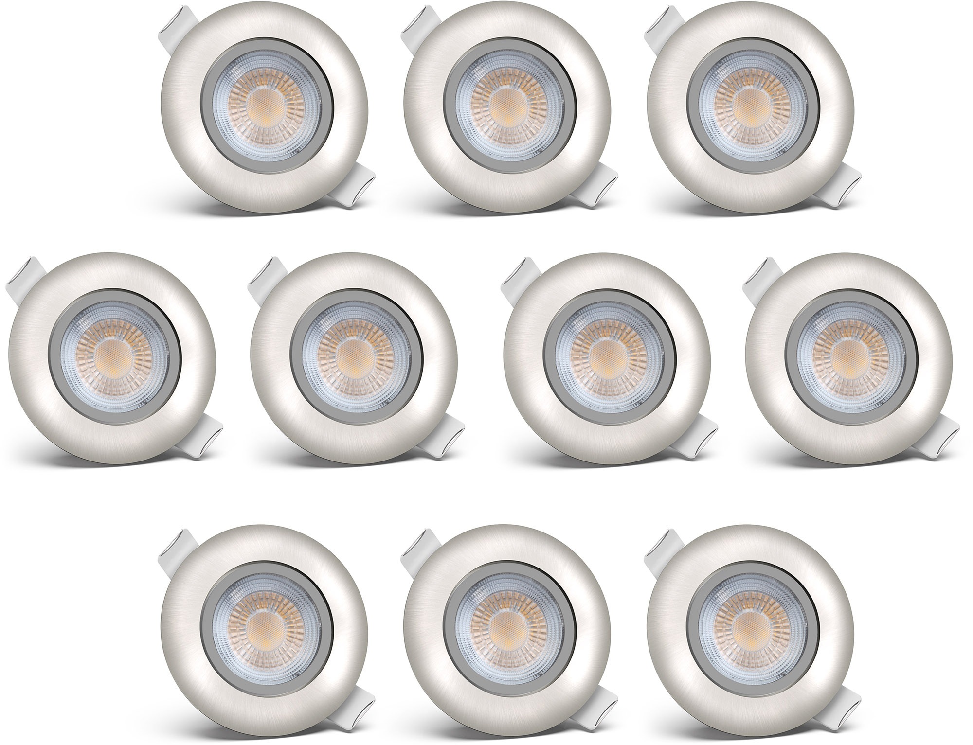 B.K.Licht LED Einbauleuchte »Volantis«, 10 flammig, Leuchtmittel LED-Board | LED fest integriert, LED Einbaustrahler Spots Einbauspots Deckenleuchten inkl.5W 450lm SET