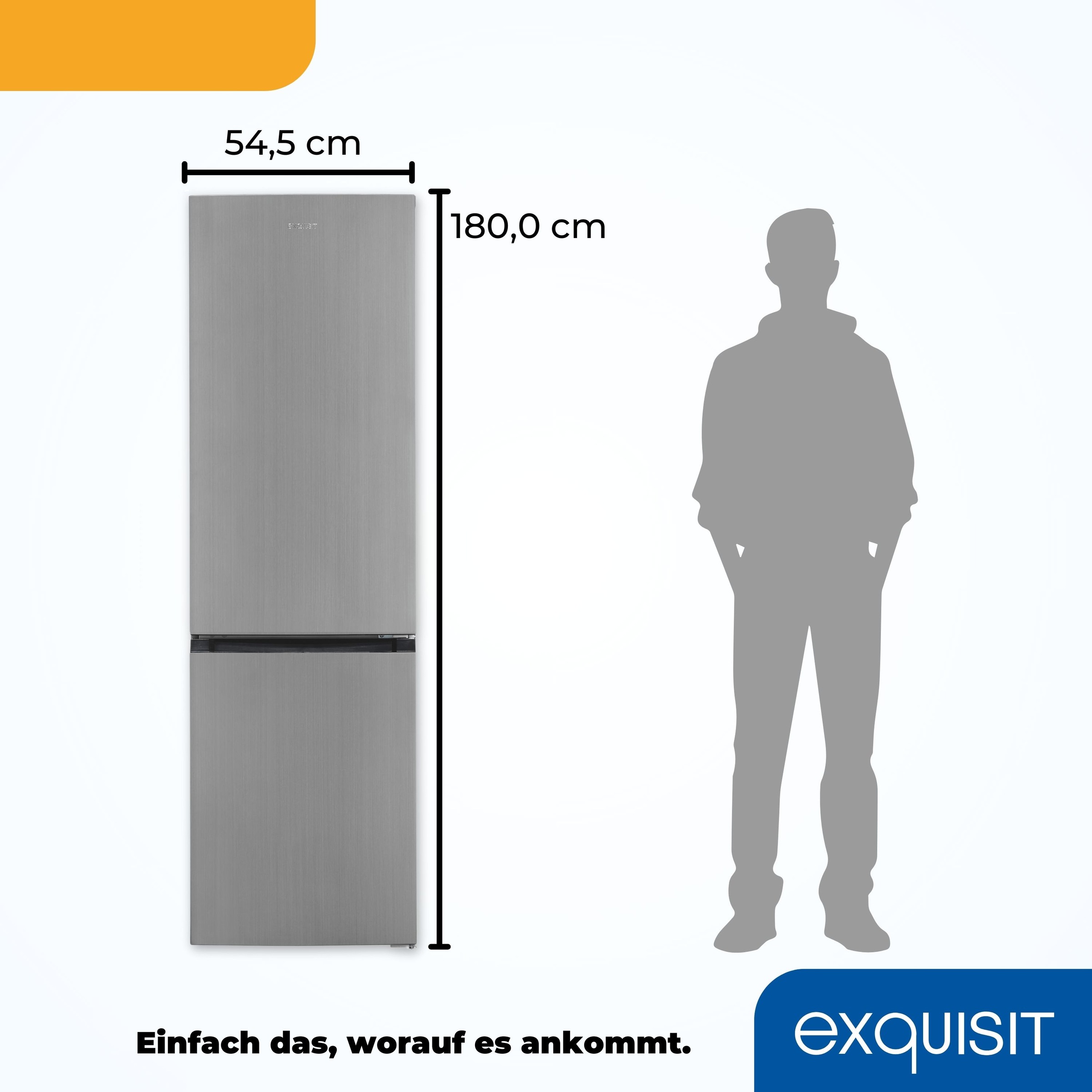 exquisit Kühl-/Gefrierkombination »KGC265-70-040D inoxlook«