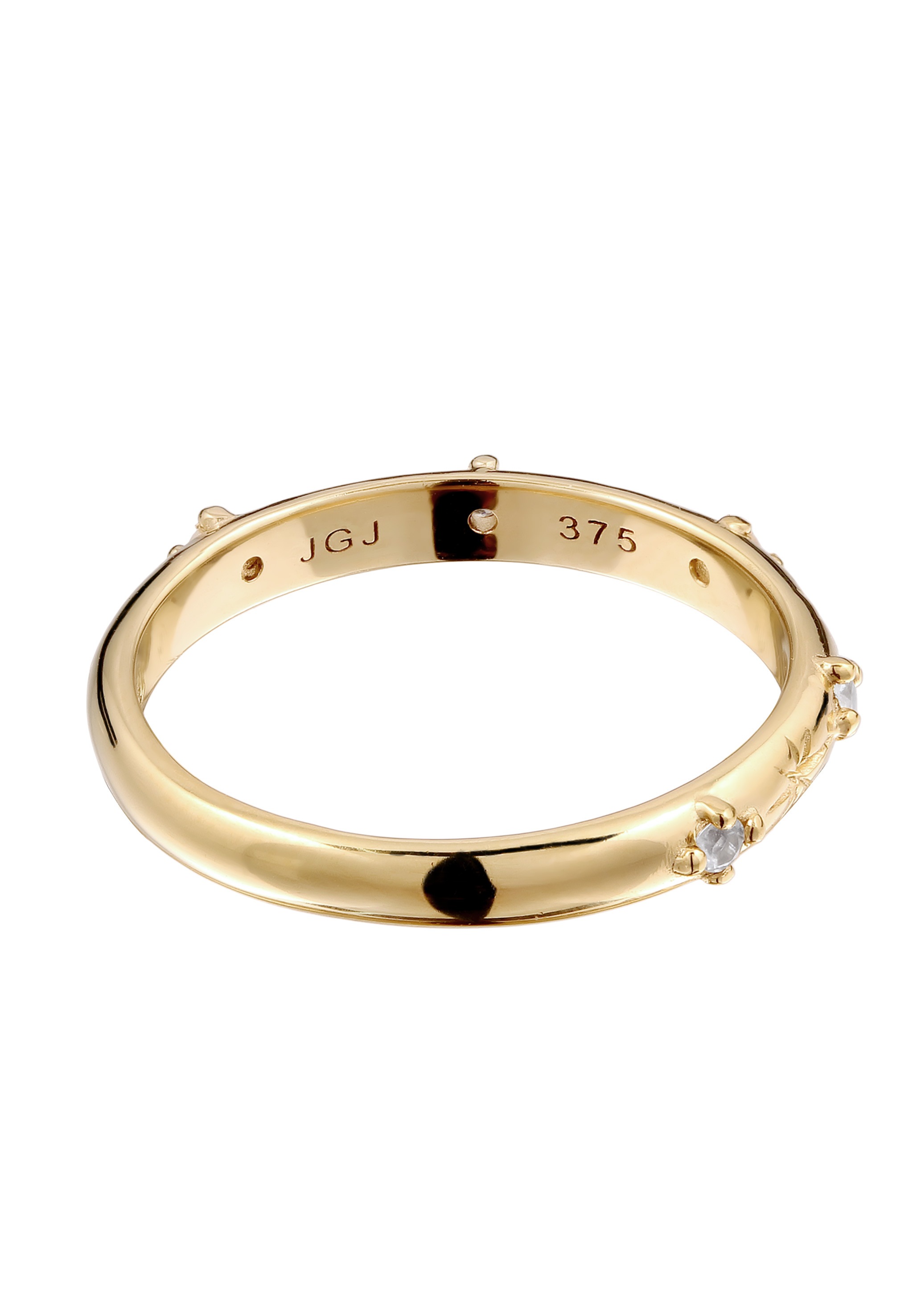 HAZE & GLORY Silberring »Ring Bandring Stern Mondstein Regenbogen 375 Gelbgold«
