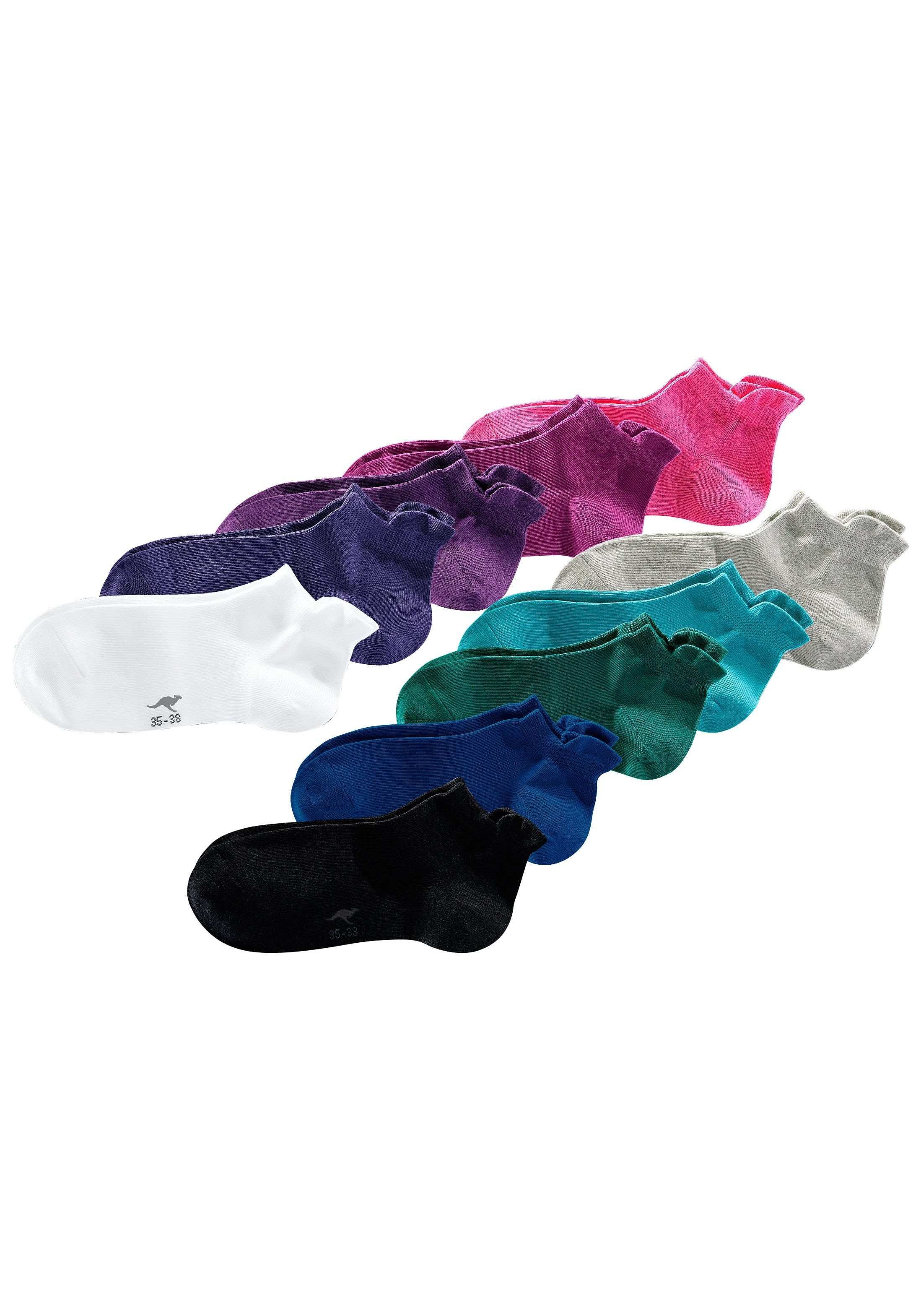 KangaROOS Sneakersocken, (Set, 10 Paar), mit erhöhtem Bündchen