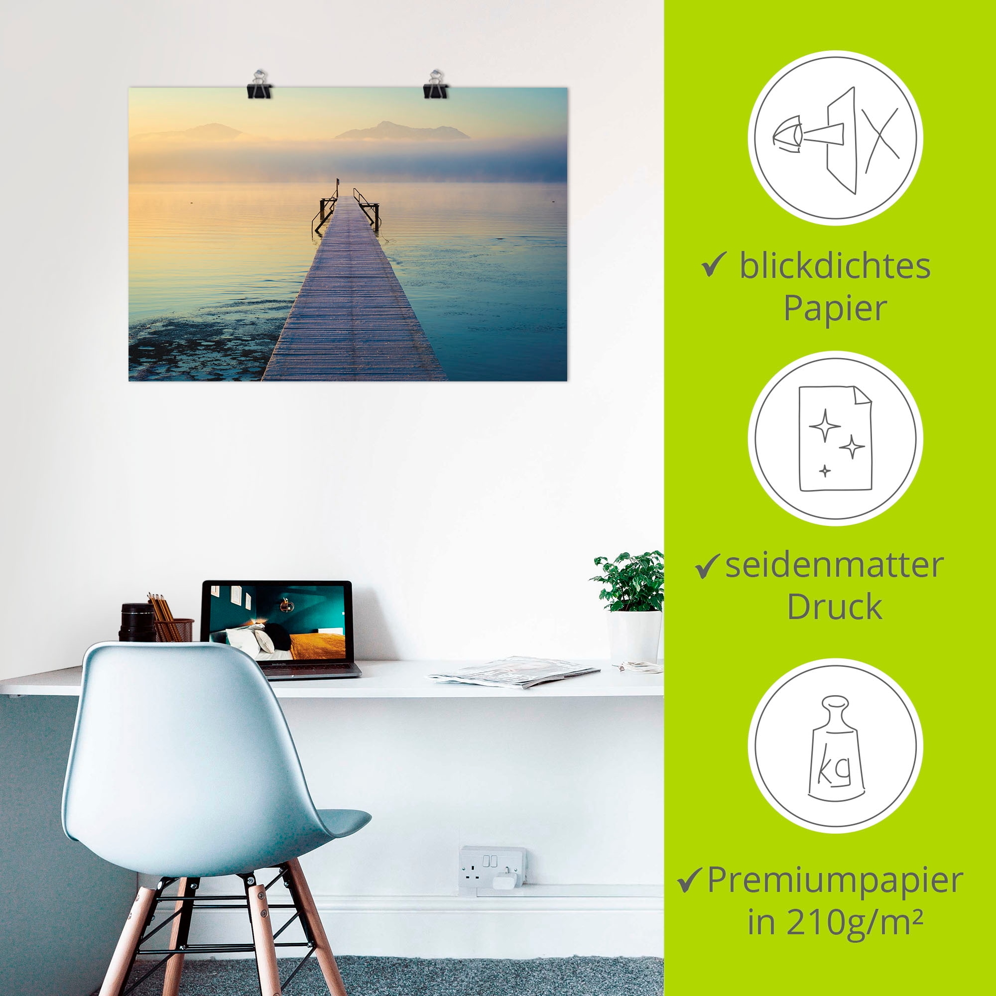 Artland Wandbild »Sonnenaufgang am Chiemsee«, Seebilder, (1 St.), als Leinwandbild, Poster, Wandaufkleber in verschied. Größen