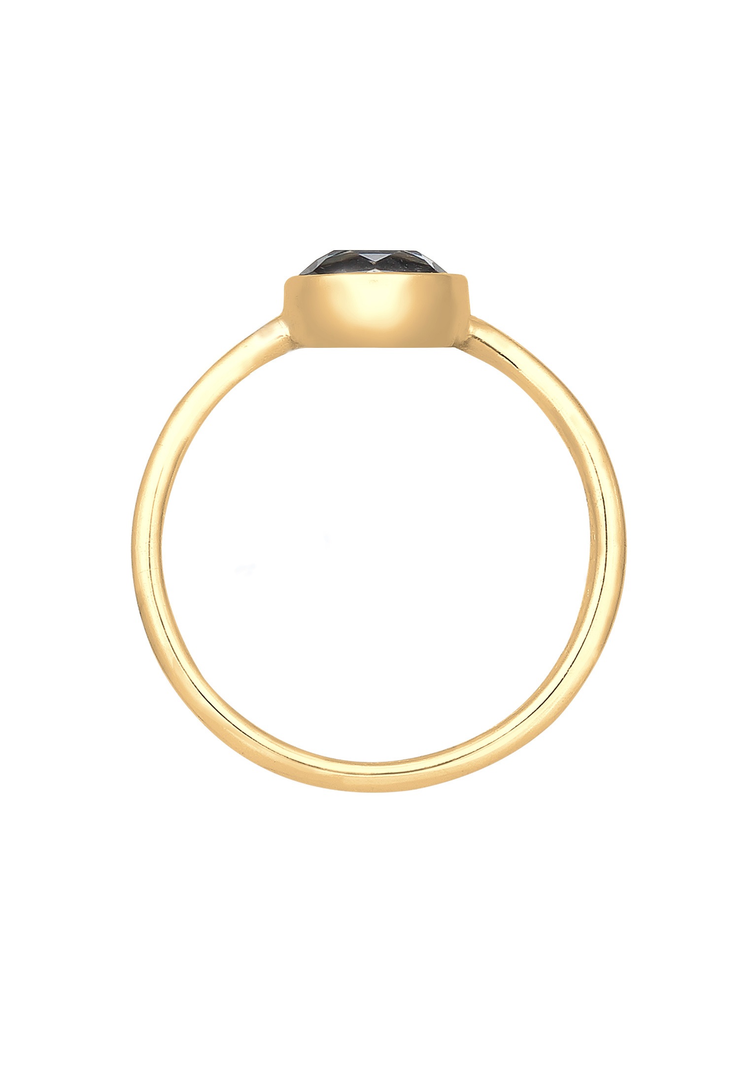 Elli Verlobungsring »Ring Oval Glas Kristalle Grau 925 Sterling Silber«
