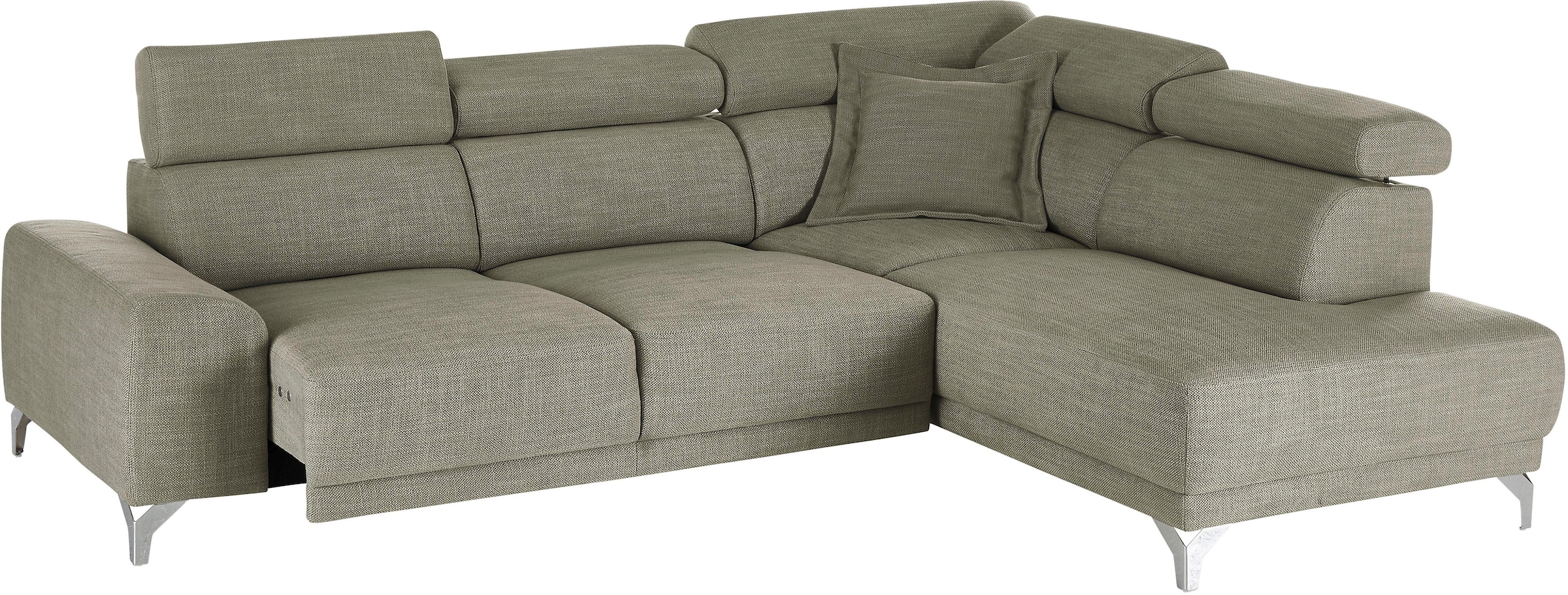 3C Candy Ecksofa »Greve Sofa immer mit manuelle Kopfteilverstellungen, modern, elegant«, wahlweise motorischer Sitzvorzug, bequem und zeitlos, L-Form