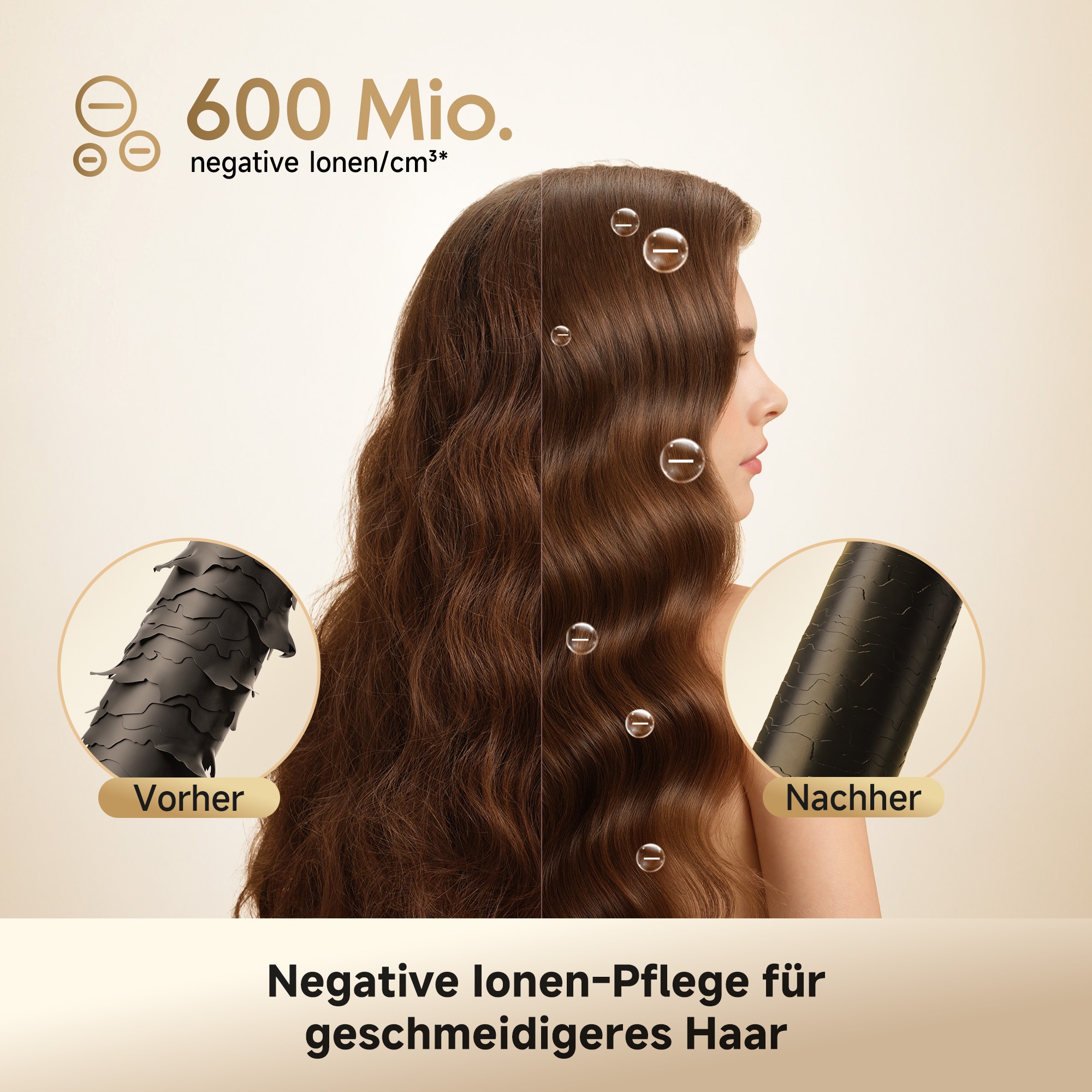 Dreame »Miracle Essence« 1.600 W 2 Aufsätze Essenz-Mikronebel, Rotlichtpflege, Anti-Frizz-Ionen