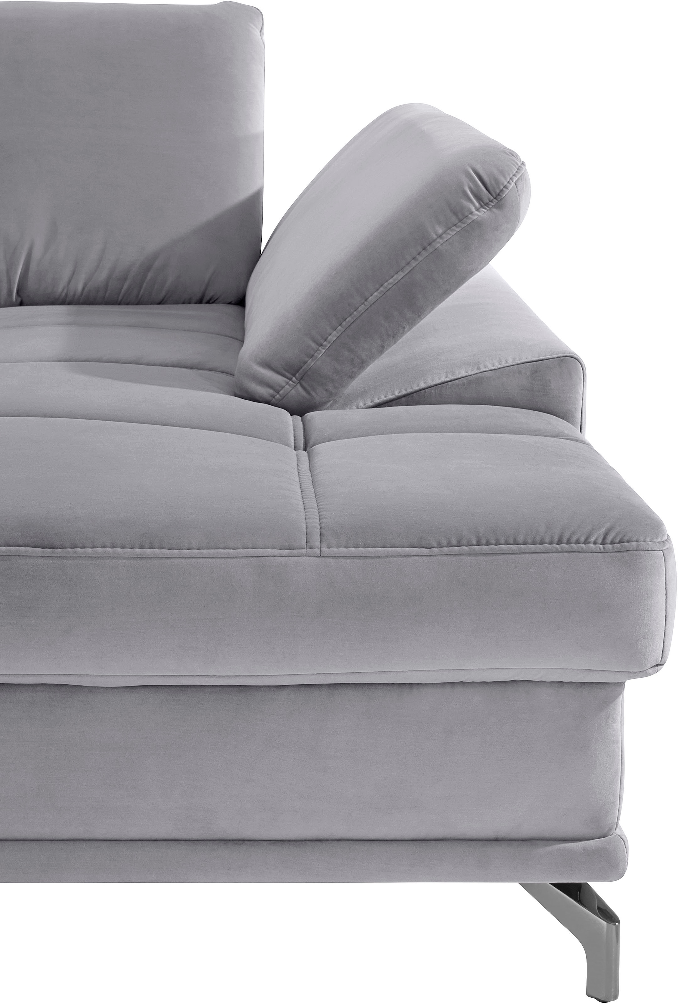 Places of Style Wohnlandschaft »Costello U-Form, mit Sitztiefenverstellung, Armteilverstellung und«, 3 Nierenkissen, optional Bettfunktion und Bettkasten