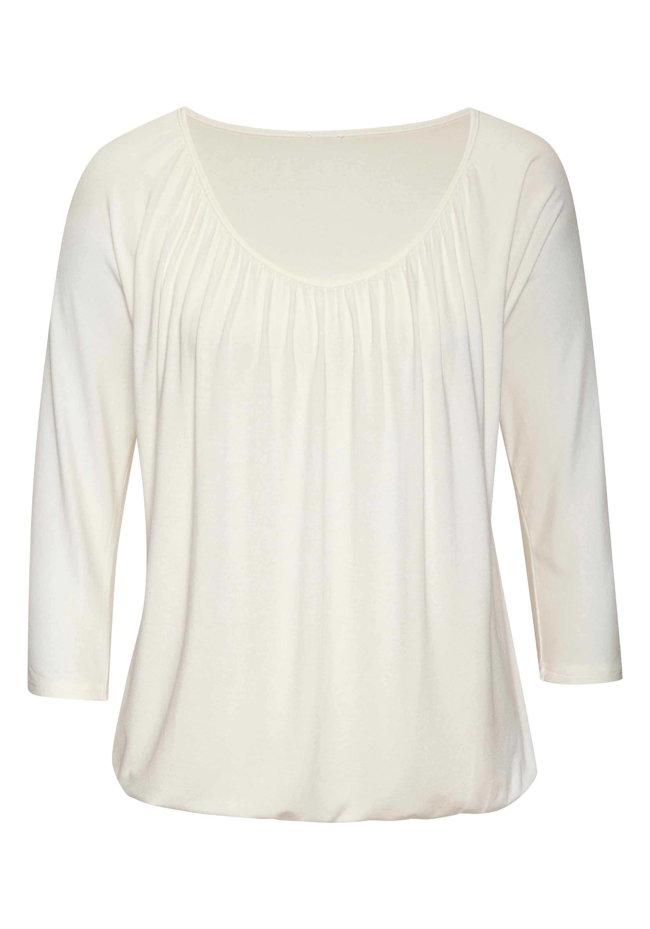 LASCANA 3/4-Arm-Shirt, mit Gummizug am Bund