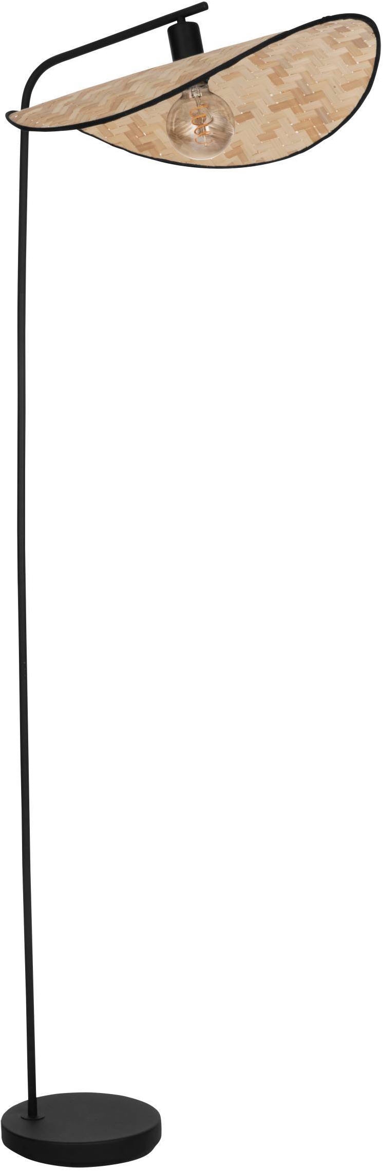 EGLO Stehlampe »Marywell Stehleuchte, Wohnzimmerlampe aus Bambus und Metall, Lampe« E27 1 Stk. Stehleuchte - L55,5 x B34,5 x H159,5 cm - schwarz - 1X40W exkl.